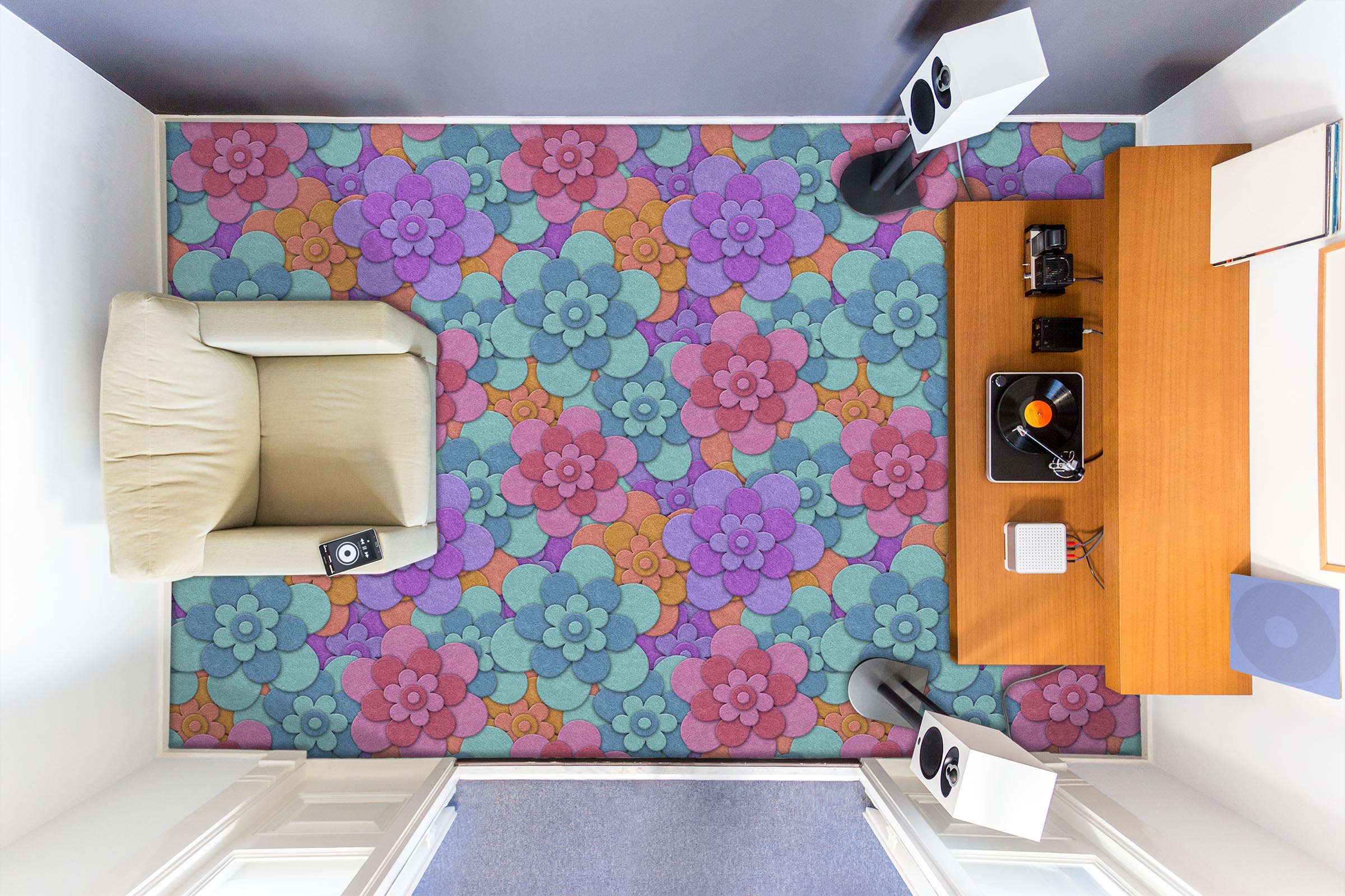 3D Flower Pattern Painting 780 Floor Mural