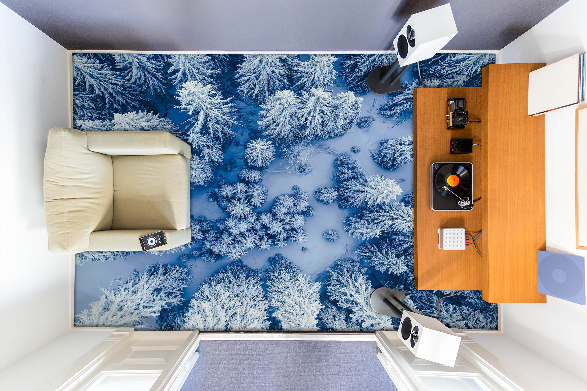 3D Snow Forest 429 Floor Mural Wallpaper Murals Rug & Mat Print Epoxy waterproof bath floor