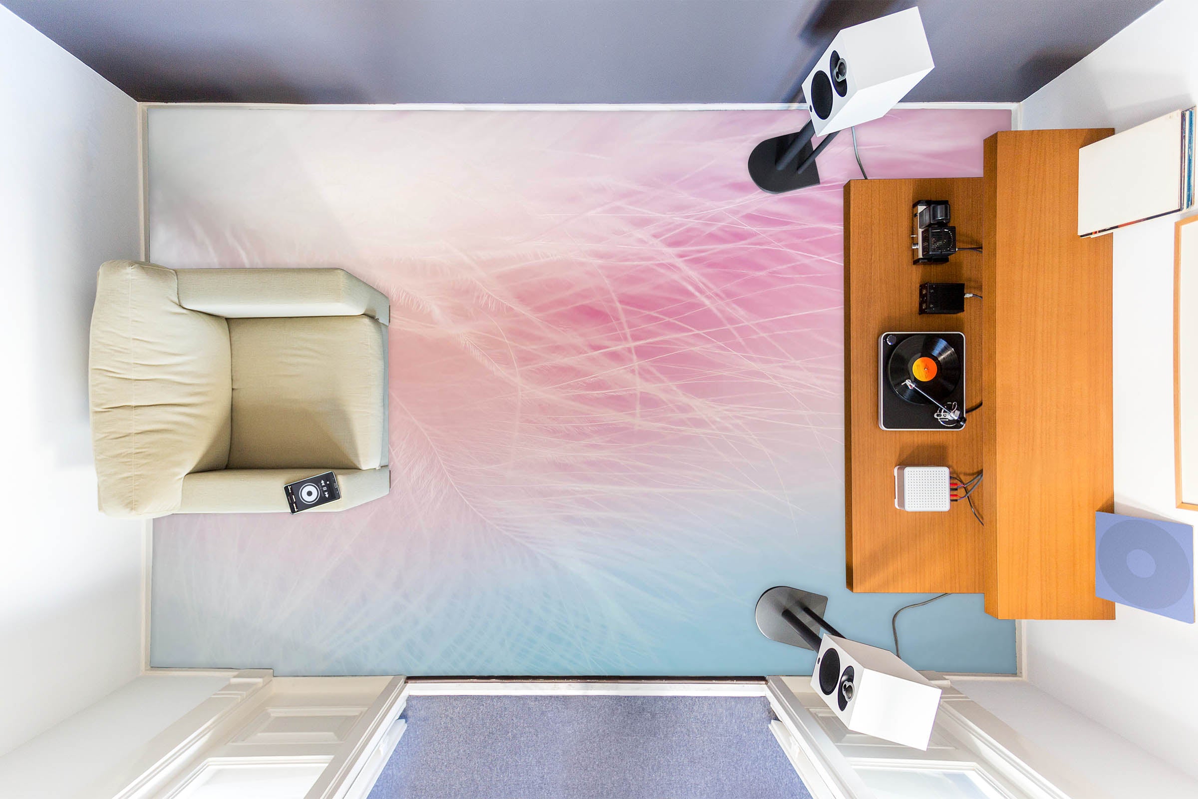 3D Soft Feather Dream 1299 Floor Mural Wallpaper Murals Self-Adhesive Removable Print Epoxy