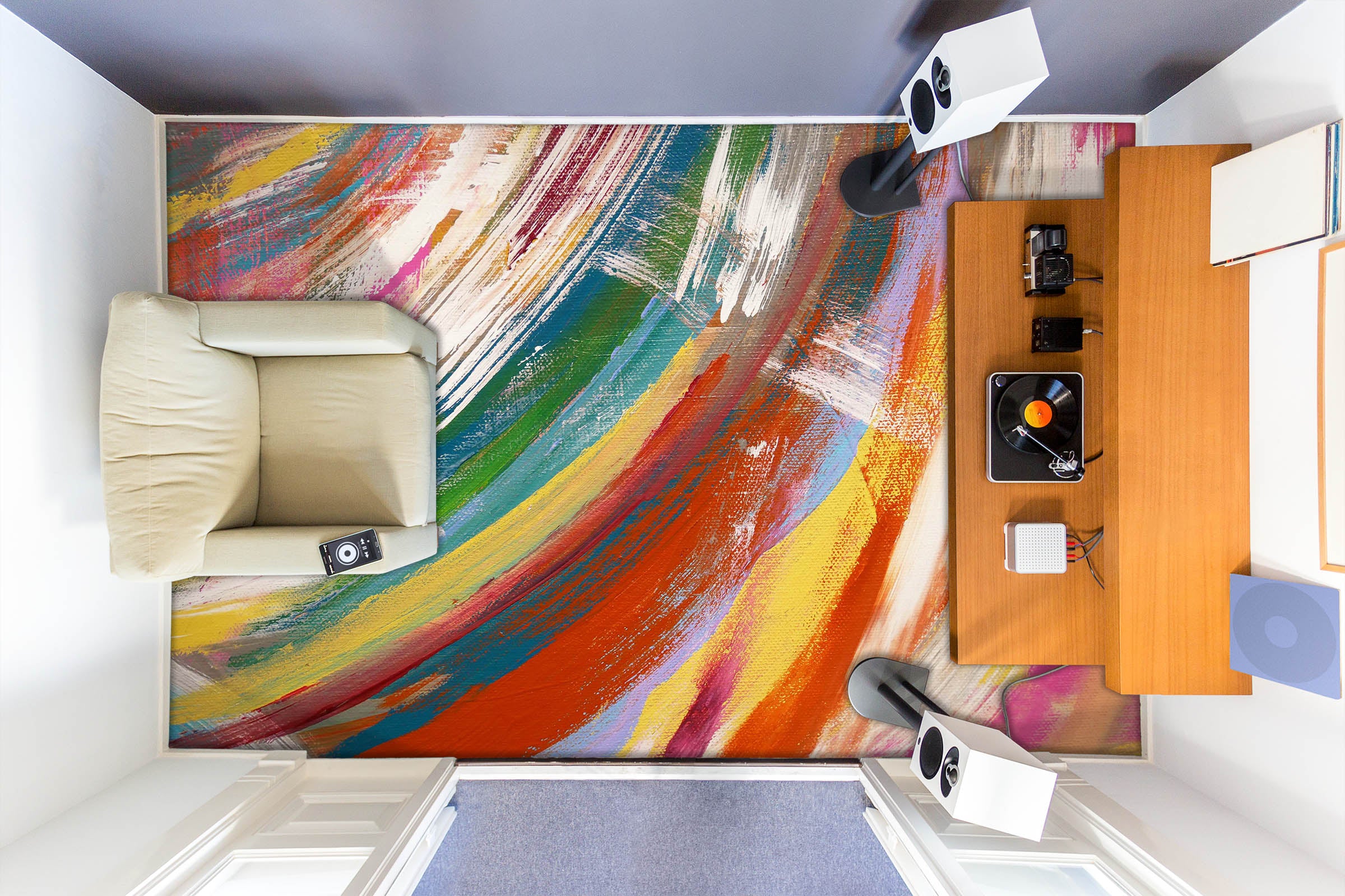 3D Colorful Paints 1241 Floor Mural Wallpaper Murals Self-Adhesive Removable Print Epoxy