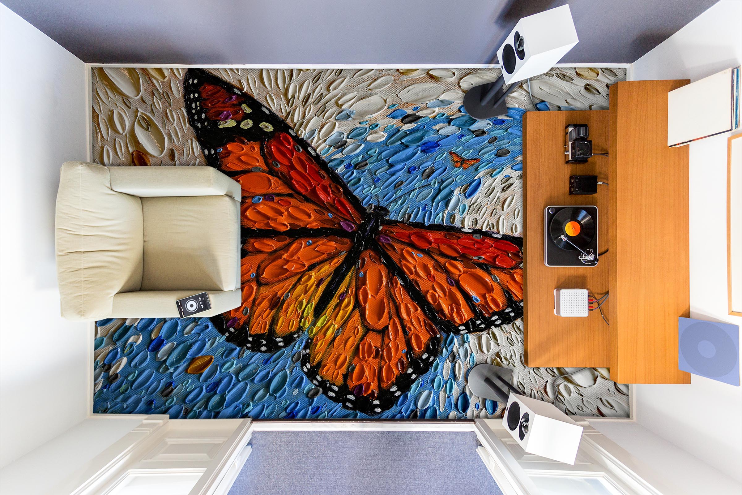 3D Butterfly 102172 Dena Tollefson Floor Mural Wallpaper Murals Self-Adhesive Removable Print Epoxy