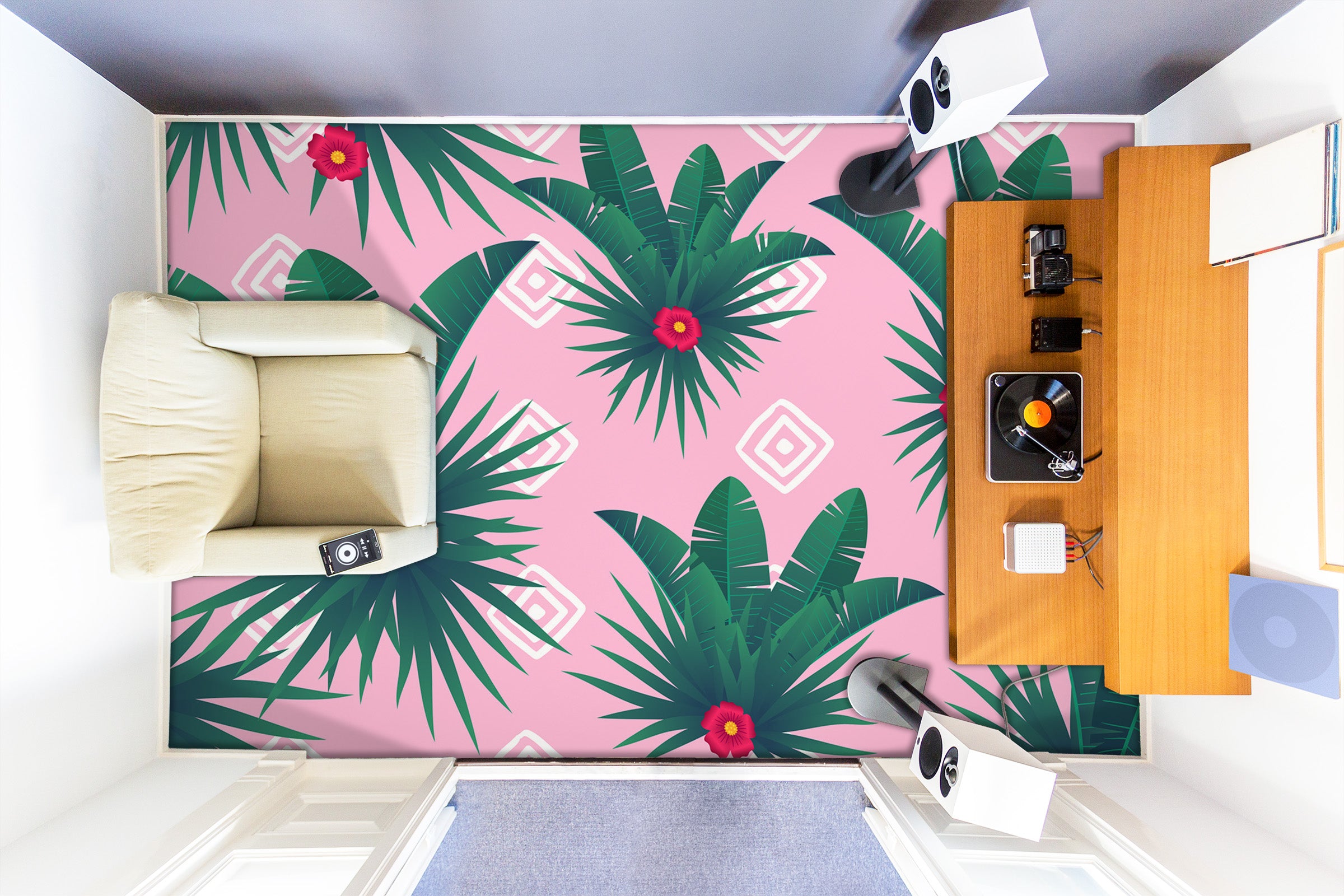 3D Distinct Red Flowers 1282 Floor Mural Wallpaper Murals Self-Adhesive Removable Print Epoxy