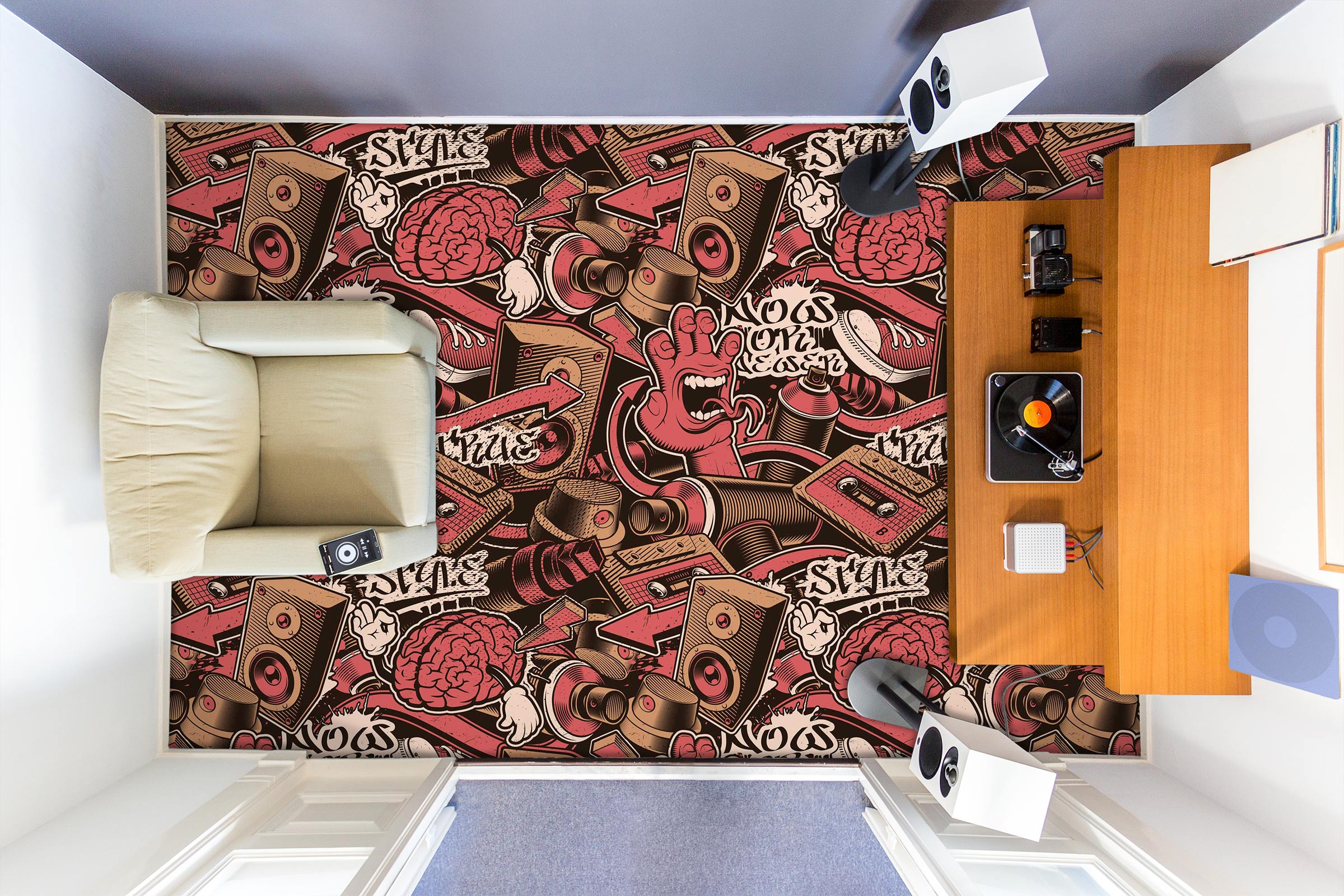 3D Red Hand Monster 1106 Floor Mural Wallpaper Murals Self-Adhesive Removable Print Epoxy