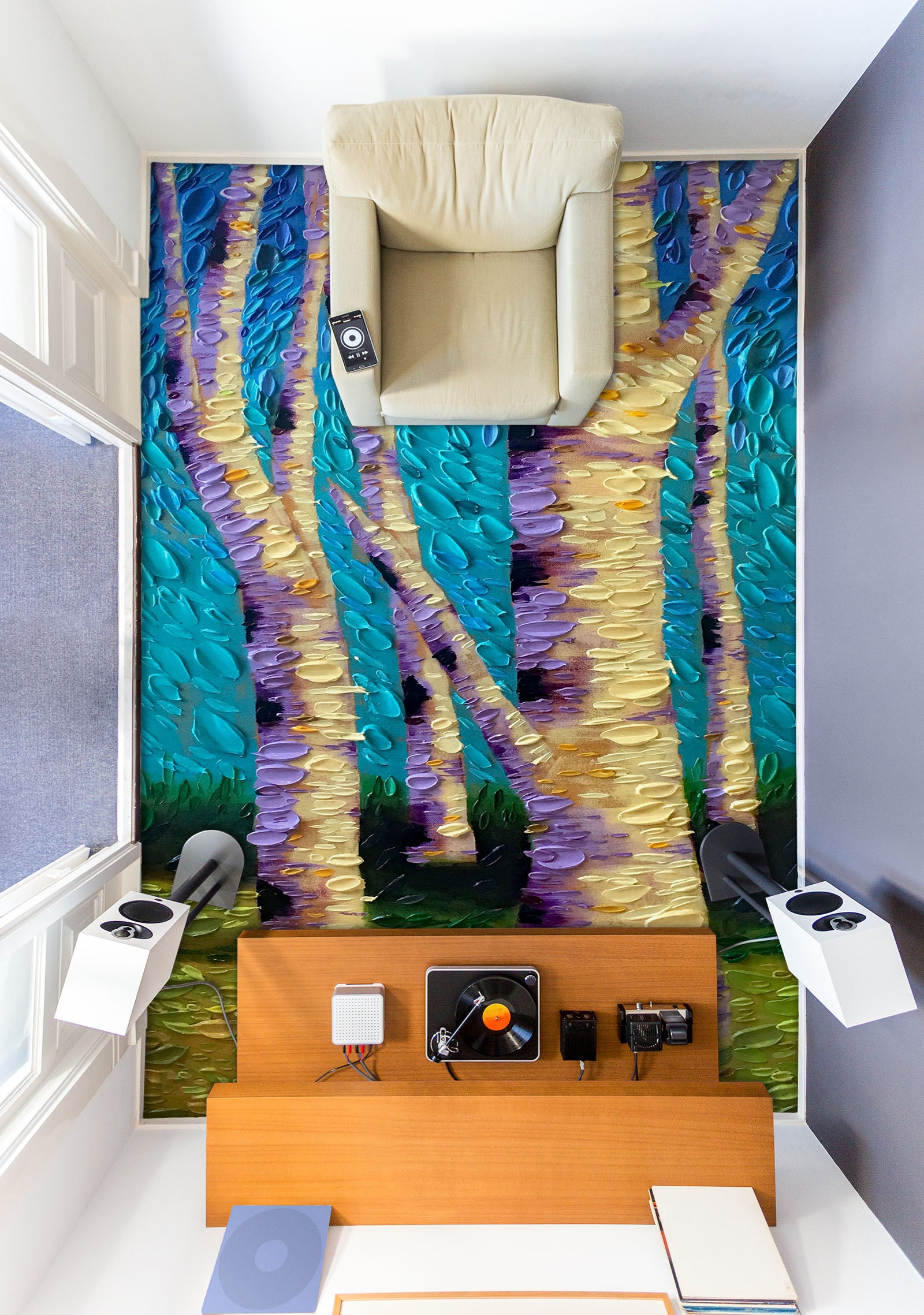 3D Trees Grass 102179 Dena Tollefson Floor Mural Wallpaper Murals Self-Adhesive Removable Print Epoxy