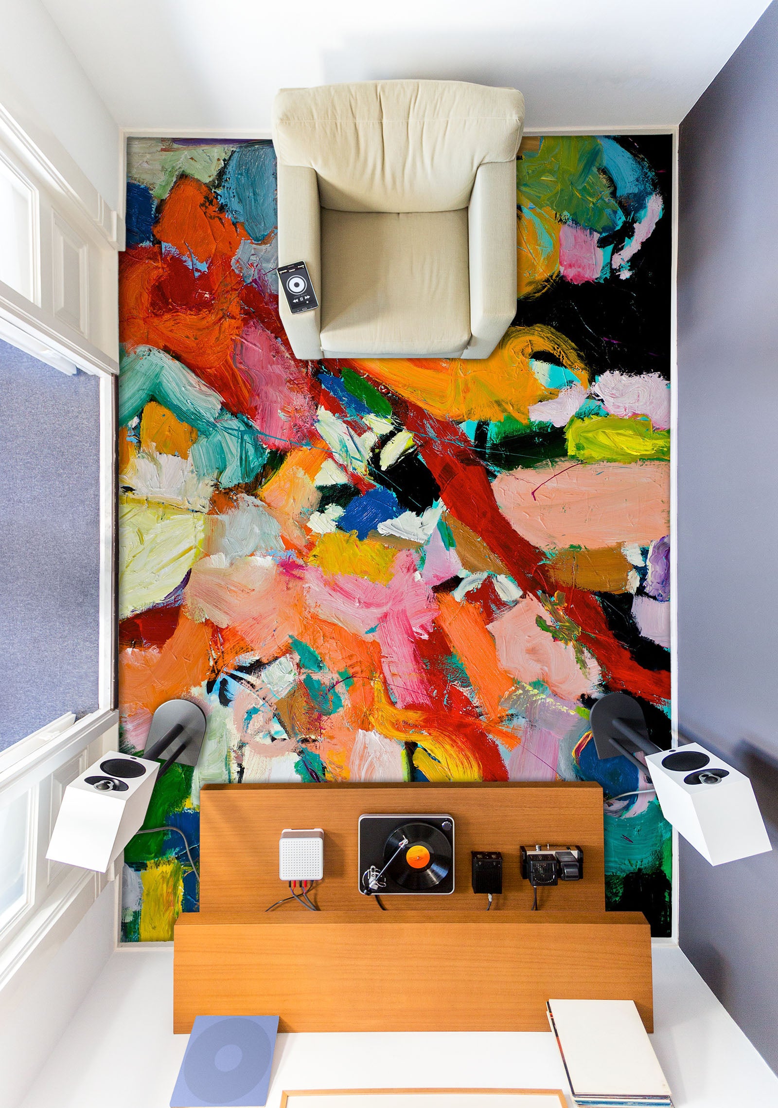 3D Colorful Pigment Brush Pattern 9941 Allan P. Friedlander Floor Mural Wallpaper Murals Self-Adhesive Removable Print Epoxy