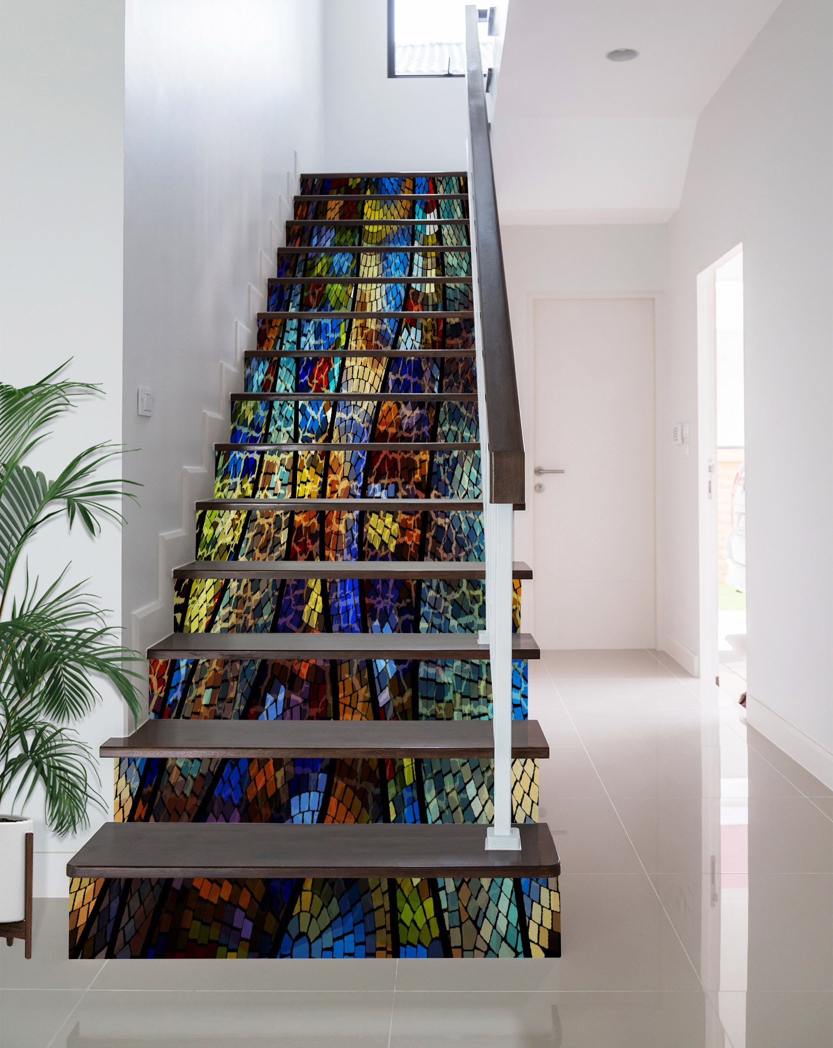 3D Colorful Fluorescent Square Arrangement 313 Stair Risers