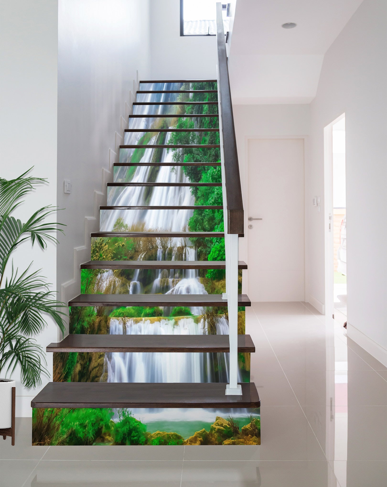 3D Torrential Waterfall 369 Stair Risers