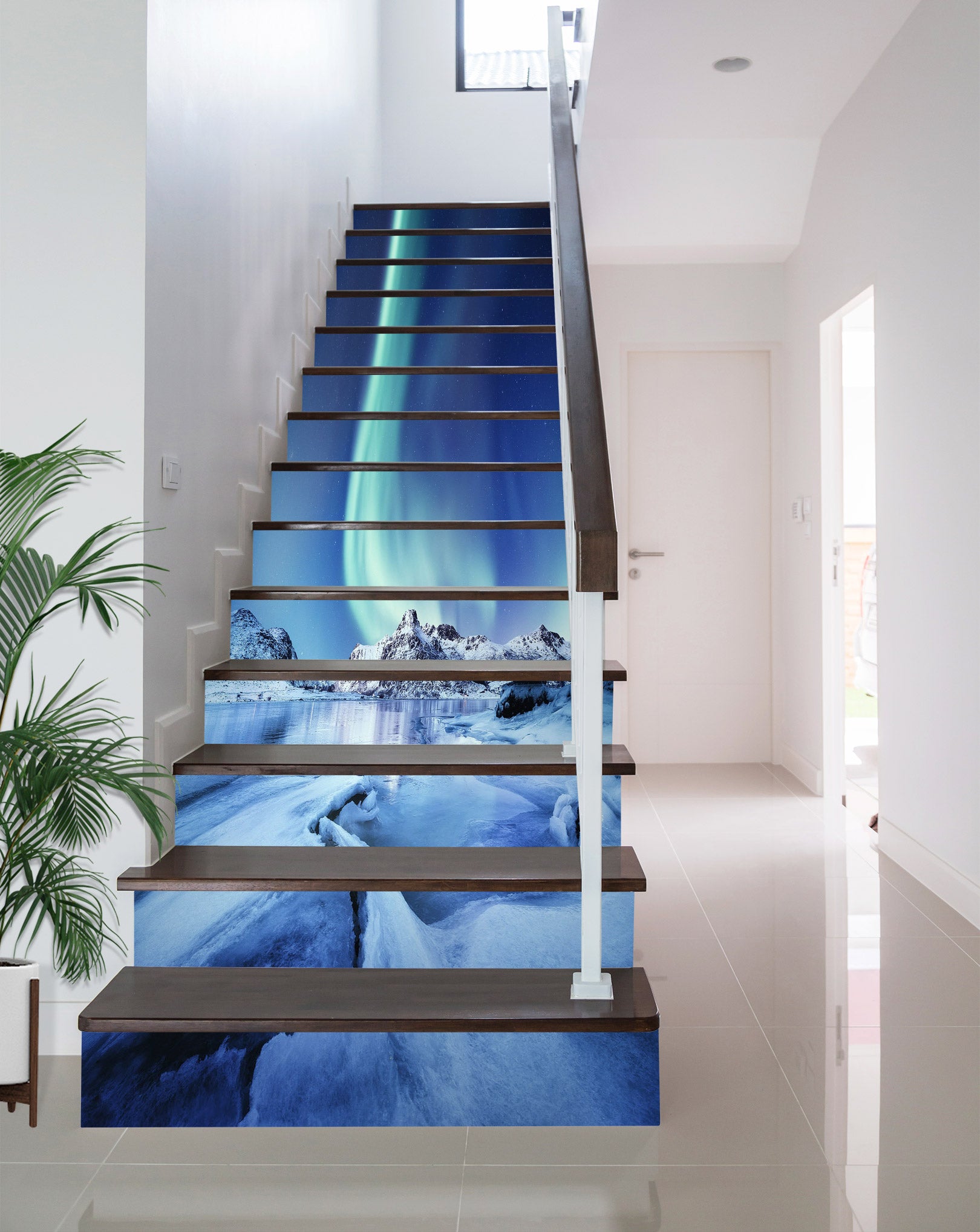 3D Snow World Aurora 373 Stair Risers