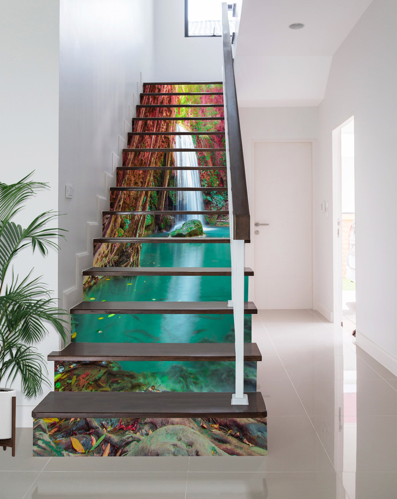 3D Elegant Waterfall 359 Stair Risers