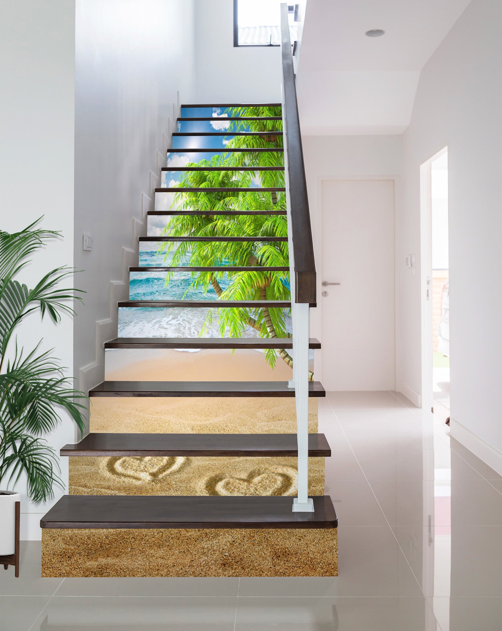 3D Hot Beach 223 Stair Risers