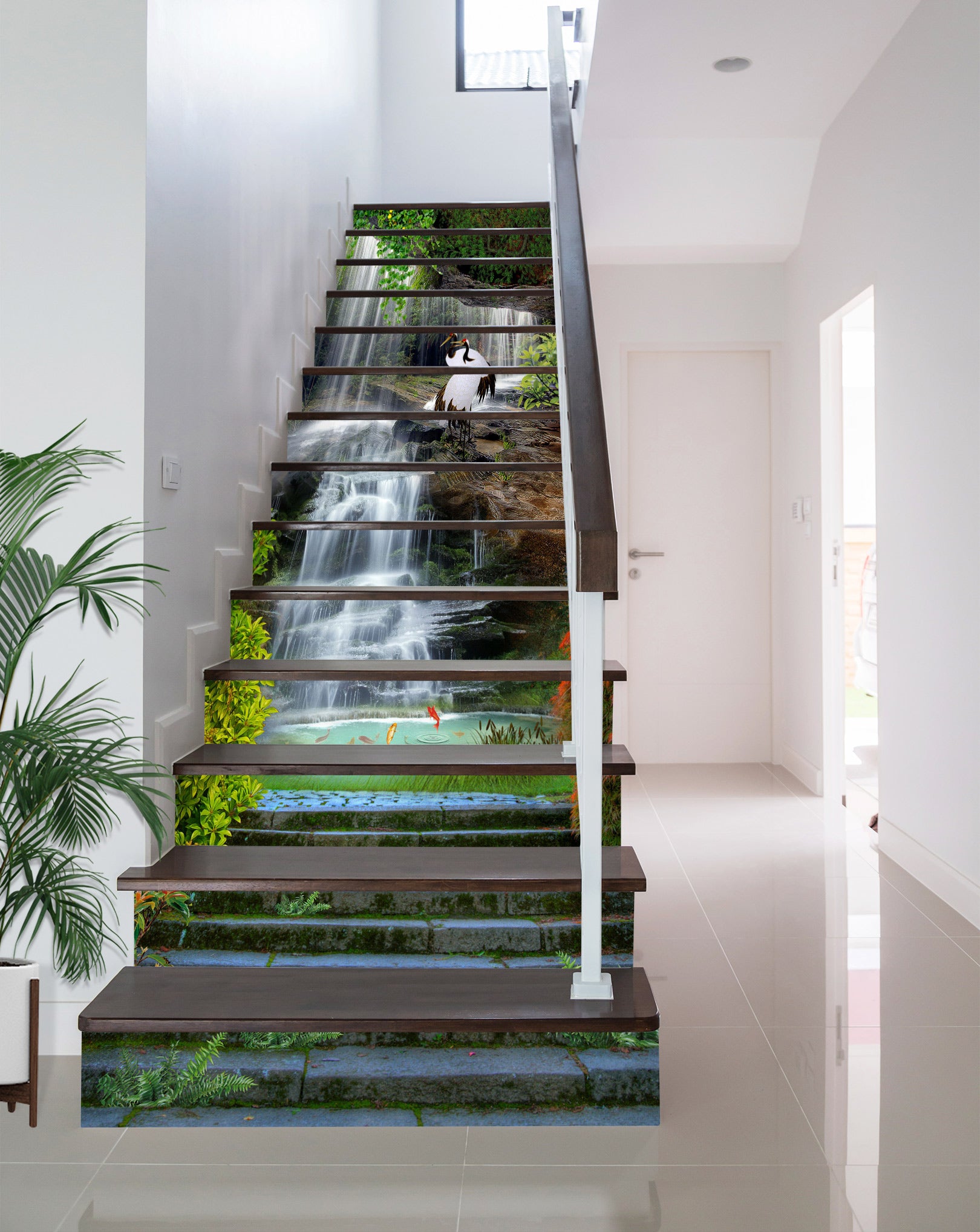 3D Rich Waterfall Picture Scroll 038 Stair Risers