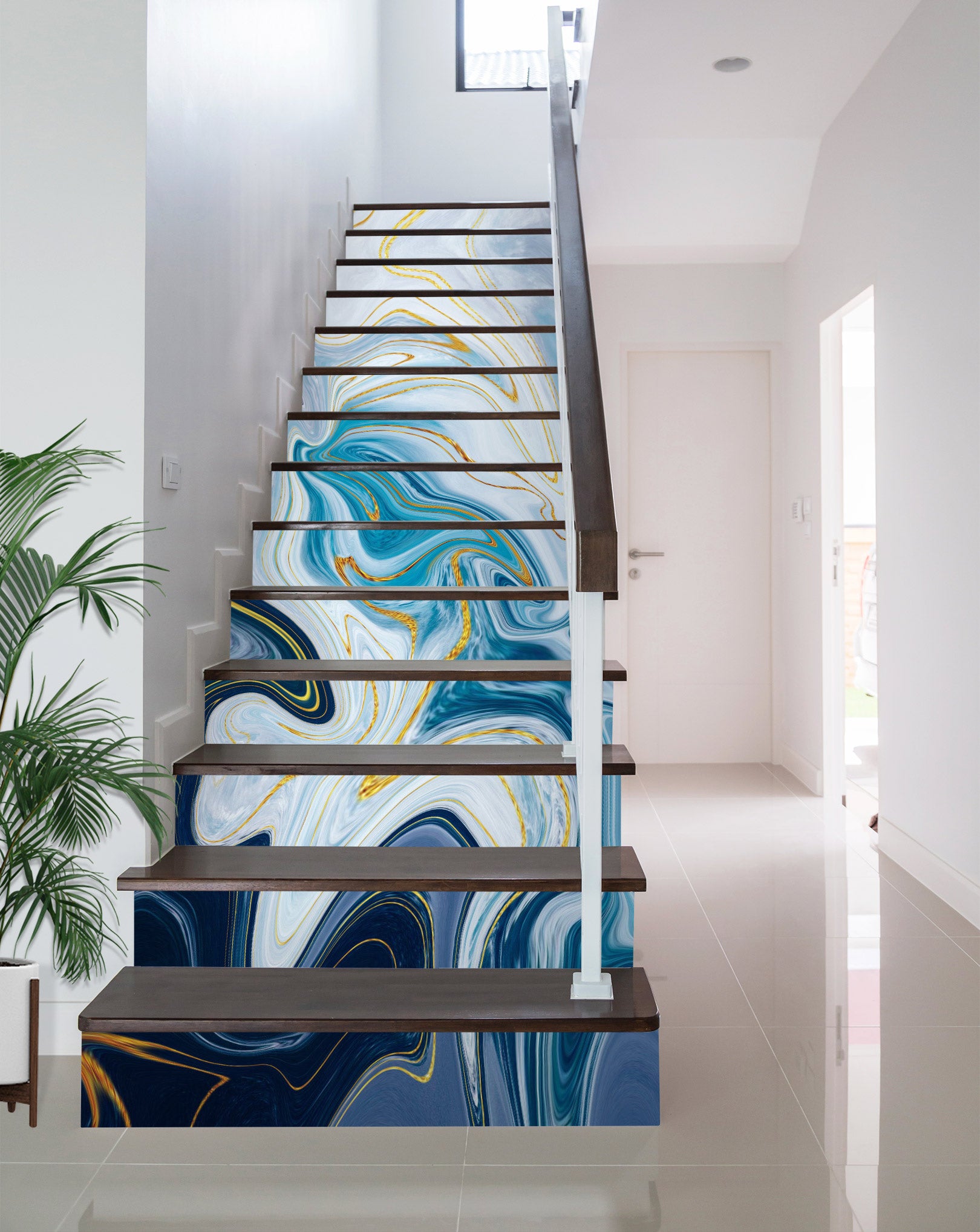 3D Blue Twists And Turns 283 Stair Risers