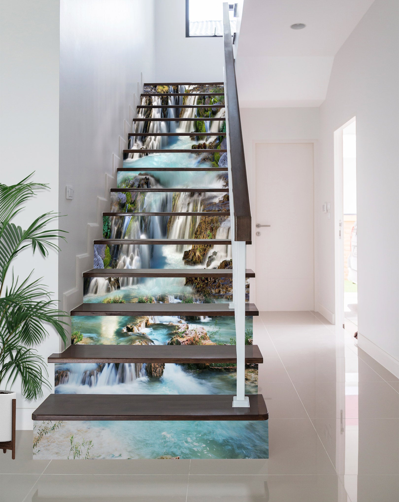 3D Cascading Waterfall 021 Stair Risers