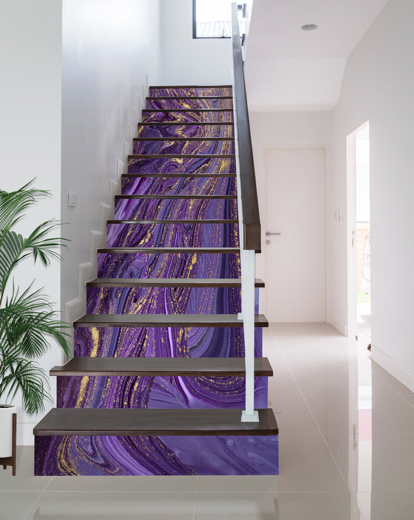 3D Purple Quicksand Texture 486 Stair Risers