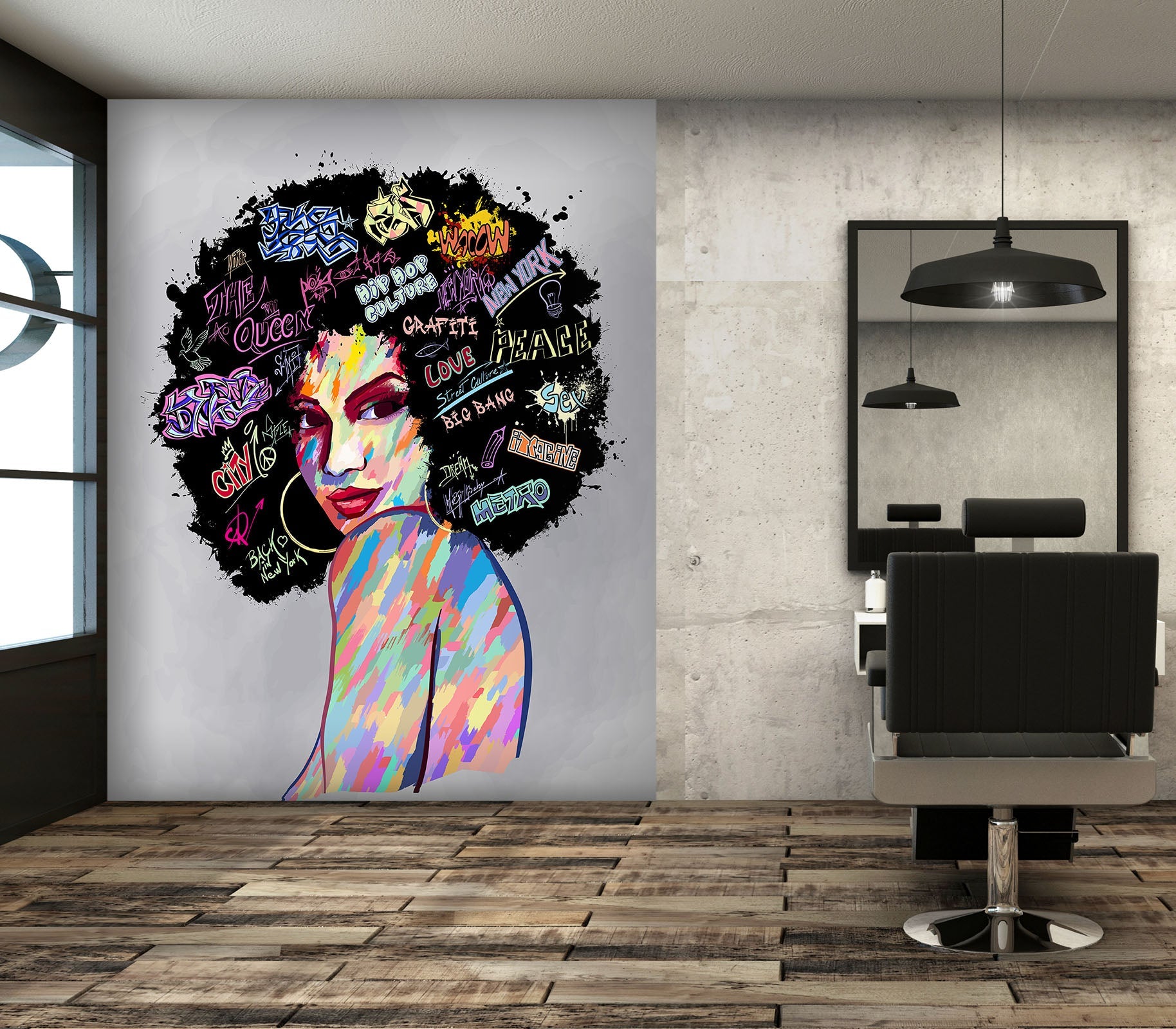 3D Girl Exploding Head 101 Wall Murals Wallpaper AJ Wallpaper