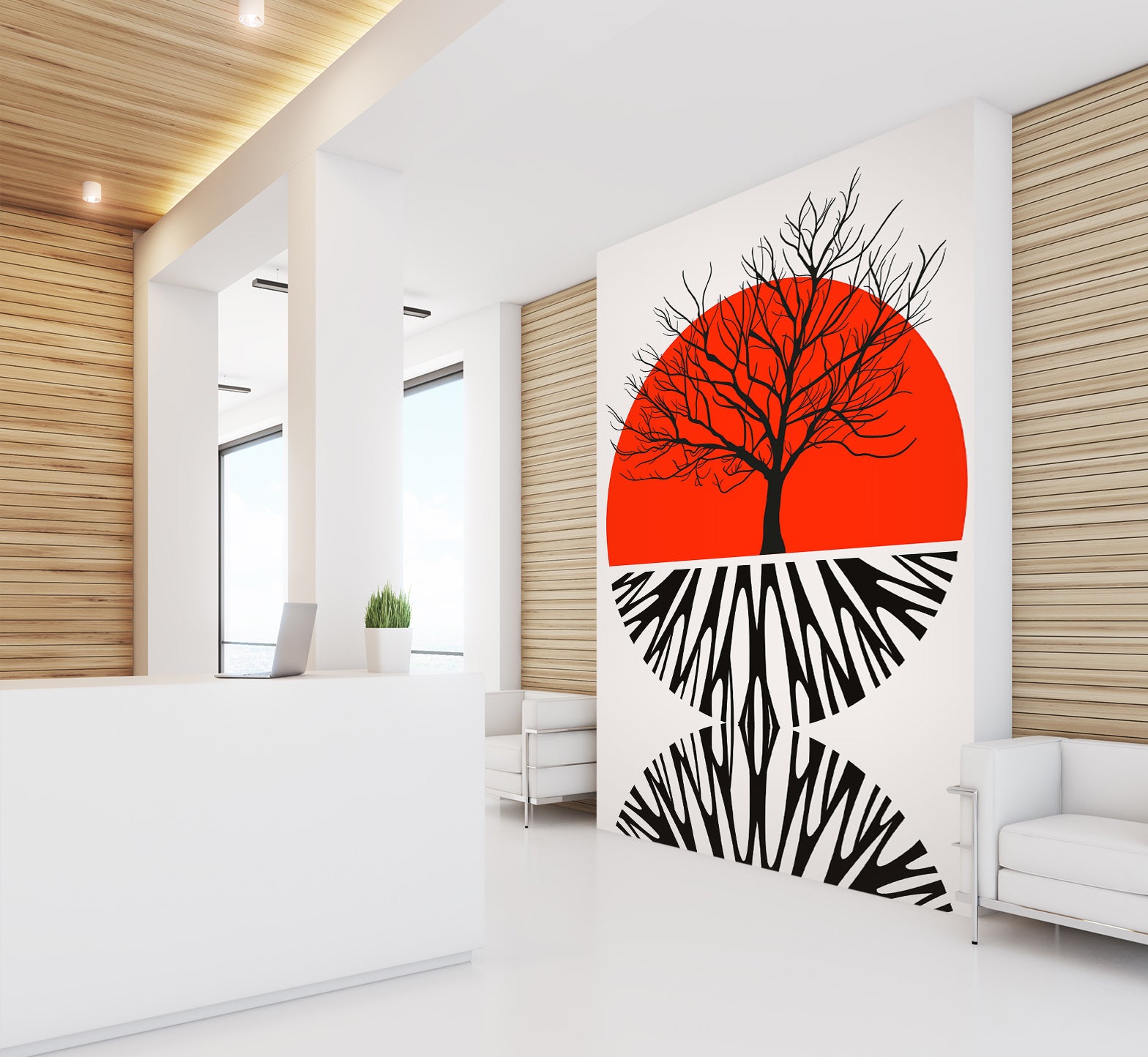 3D Red Sun 1534 Boris Draschoff Wall Mural Wall Murals