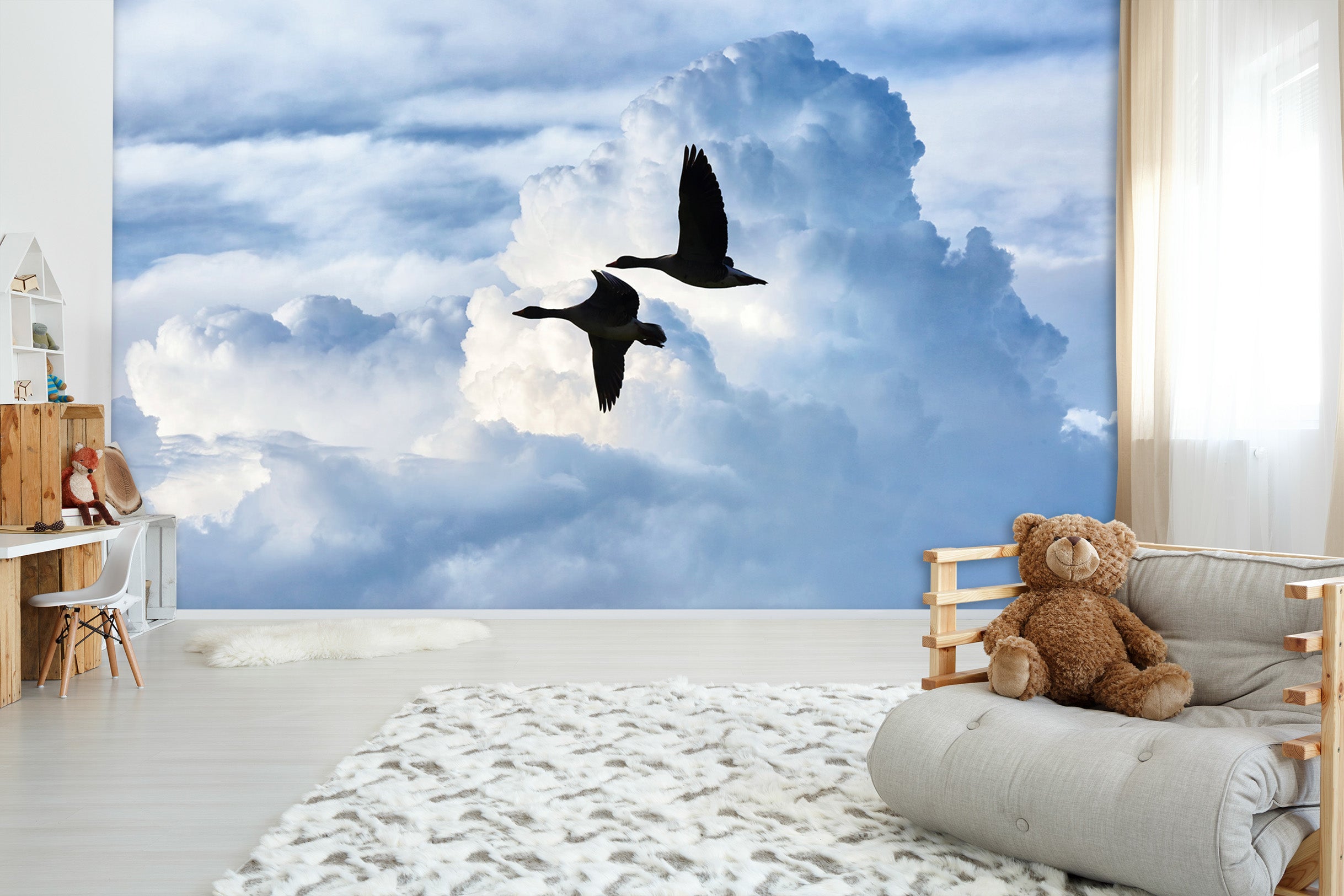 3D Cloud Geese 153 Wall Murals