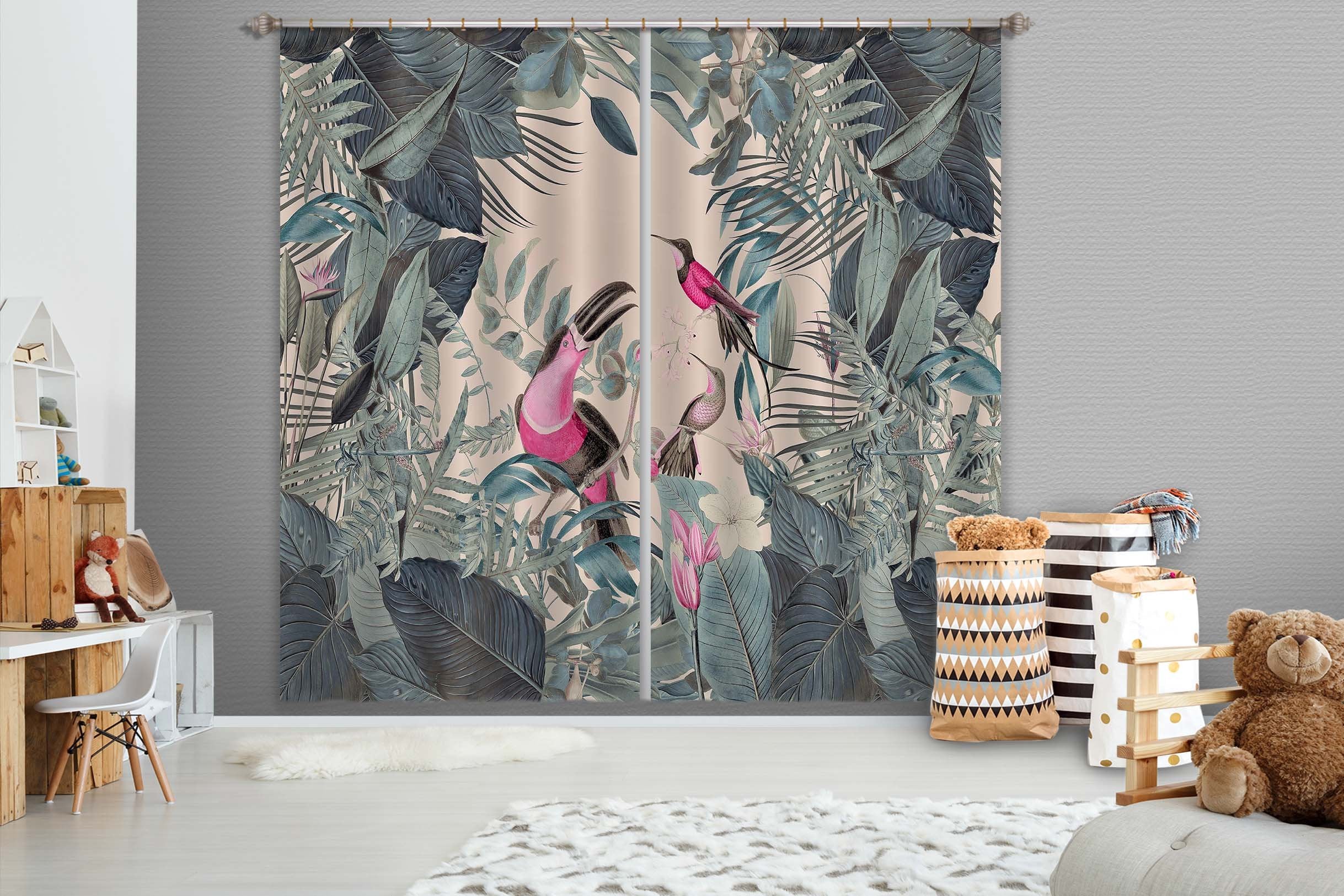 3D Bird Feeding 048 Andrea haase Curtain Curtains Drapes Wallpaper AJ Wallpaper