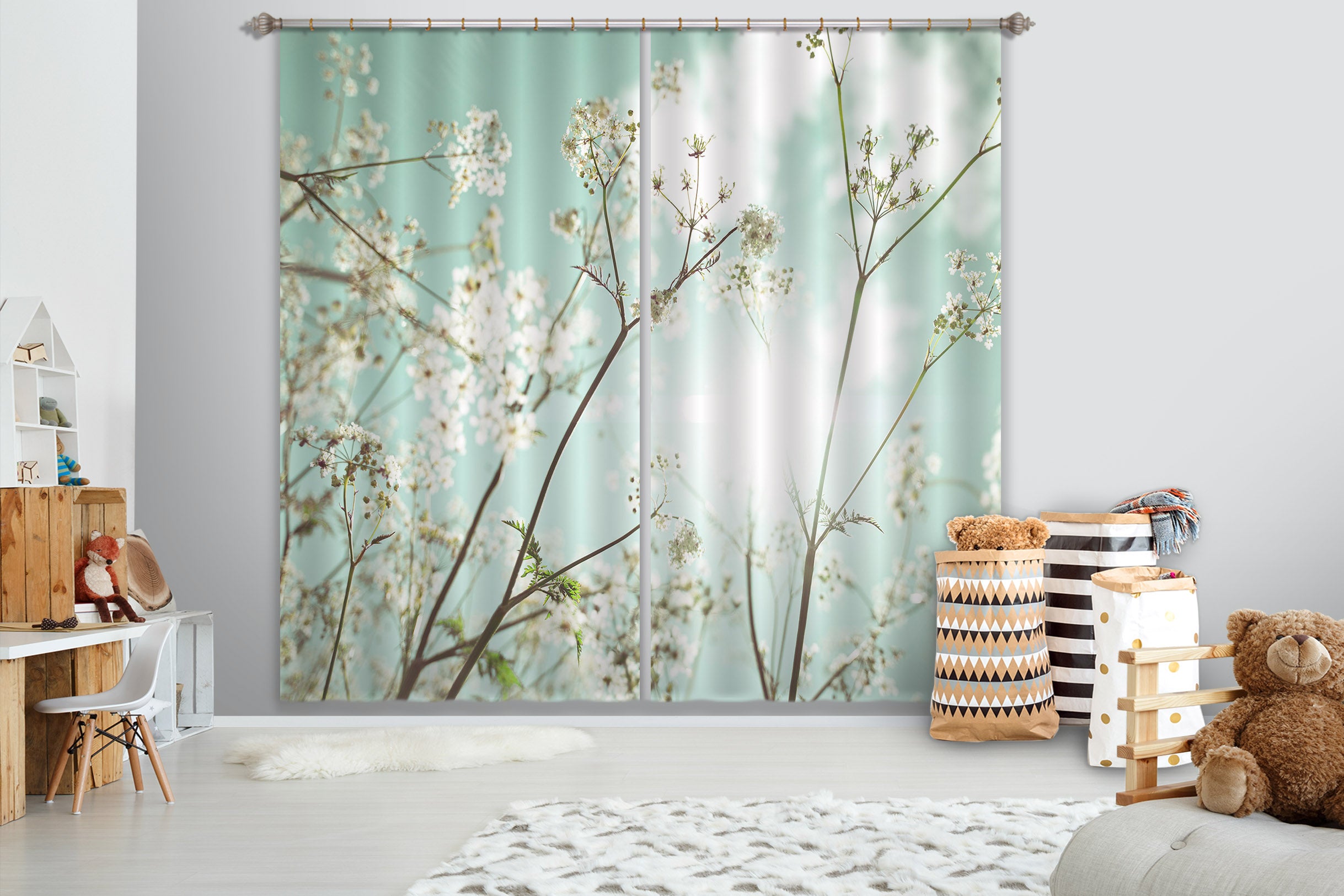 3D Cloud Flower 006 Assaf Frank Curtain Curtains Drapes