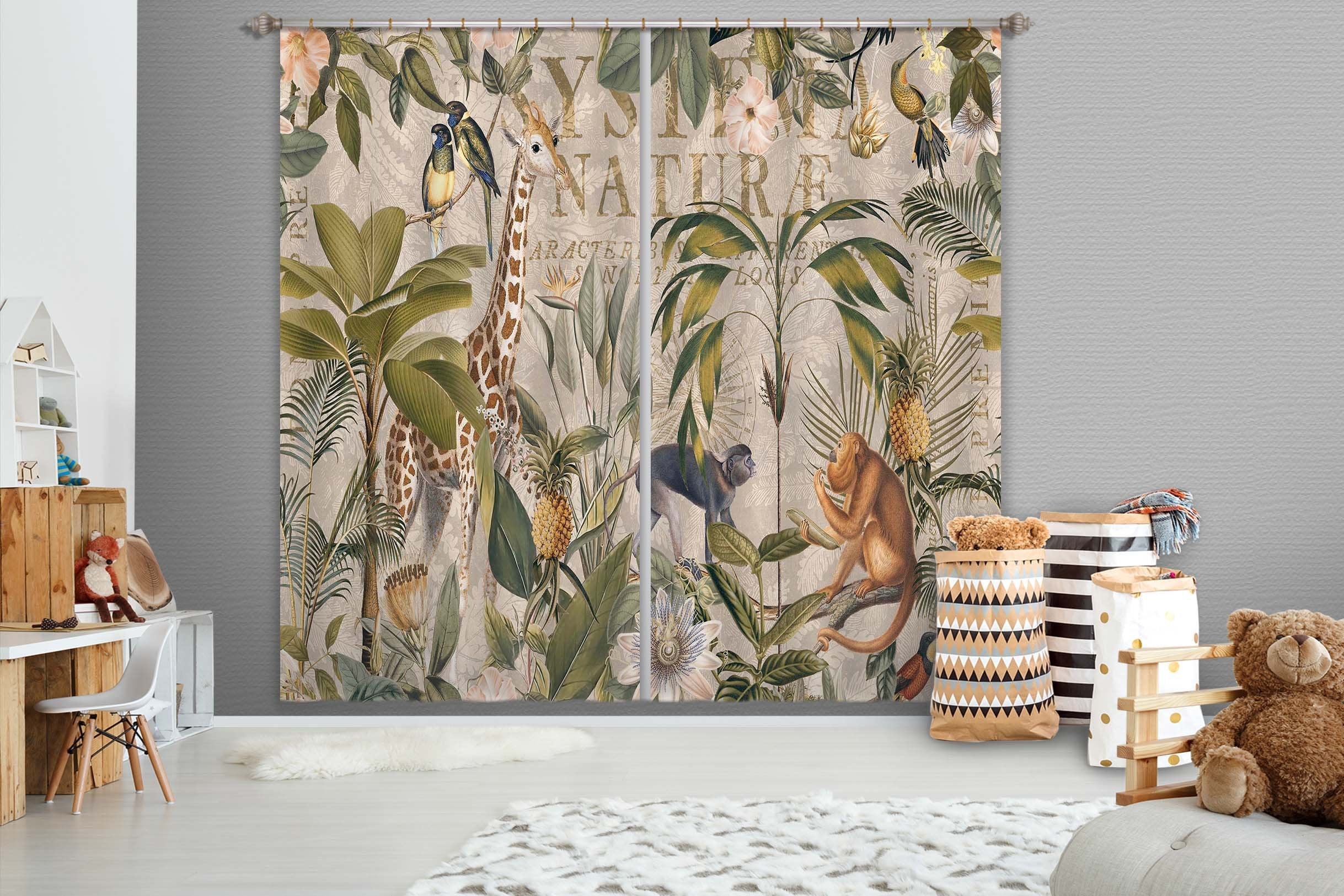 3D Animal Home 079 Andrea haase Curtain Curtains Drapes Wallpaper AJ Wallpaper