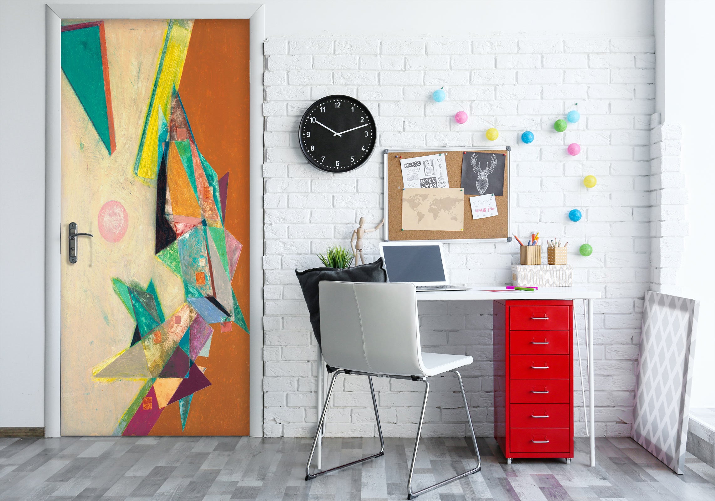 3D Triangle Graphic Pattern 10120 Allan P. Friedlander Door Mural