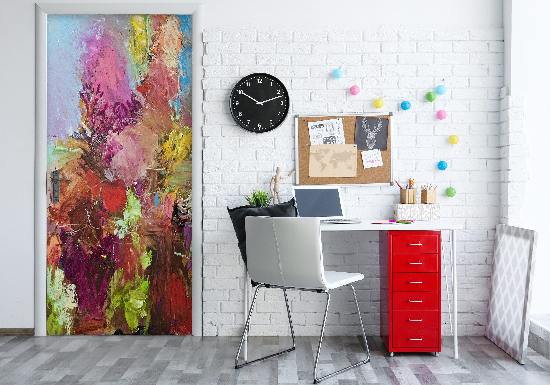 3D Red Paint Pattern 93124 Allan P. Friedlander Door Mural