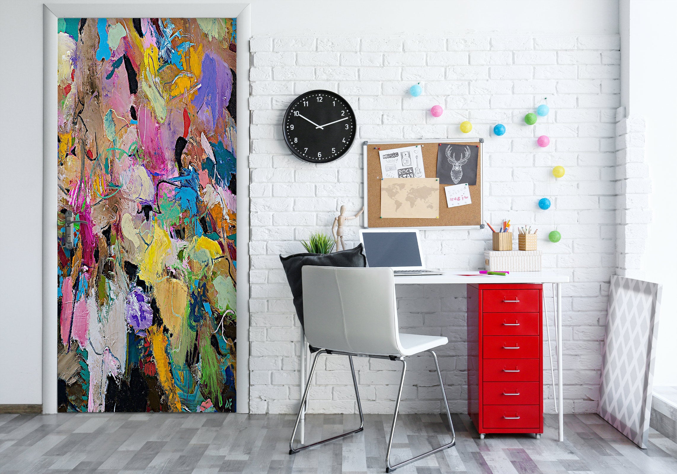 3D Color Paint Brush Pattern 9385 Allan P. Friedlander Door Mural