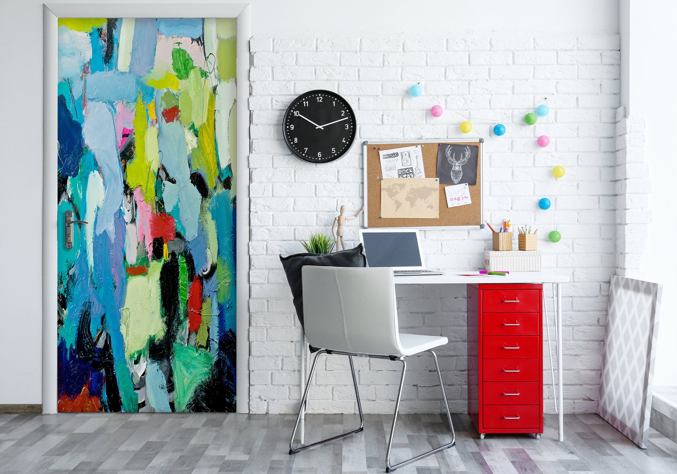 3D Color Cyan Paint Pattern 9387 Allan P. Friedlander Door Mural