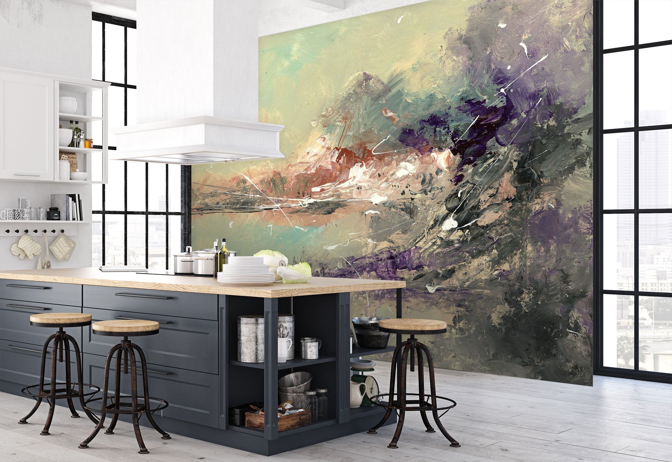 3D Night Seaside 1411 Anne Farrall Doyle Wall Mural Wall Murals