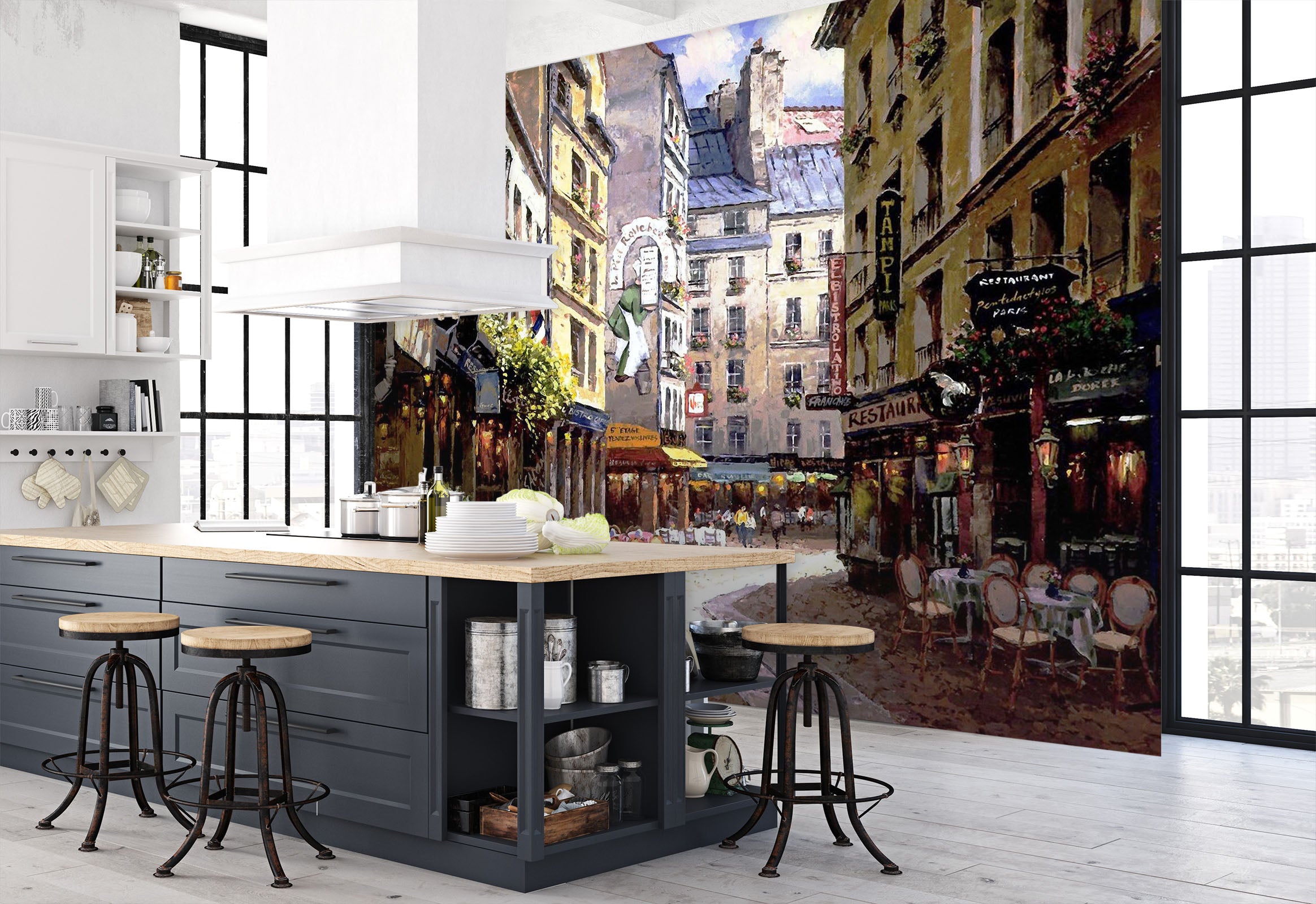 3D Oil Painting Street 150 Wall Murals