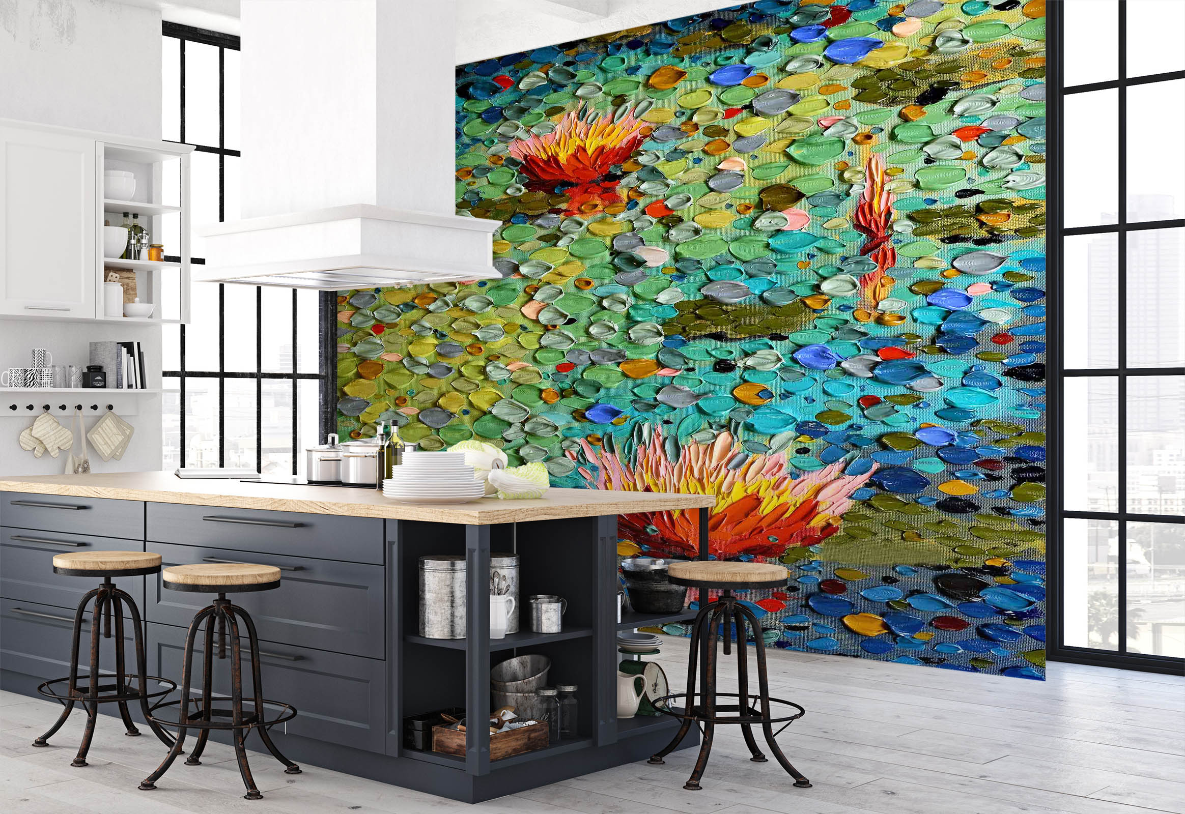 3D Summertime 1416 Dena Tollefson Wall Mural Wall Murals