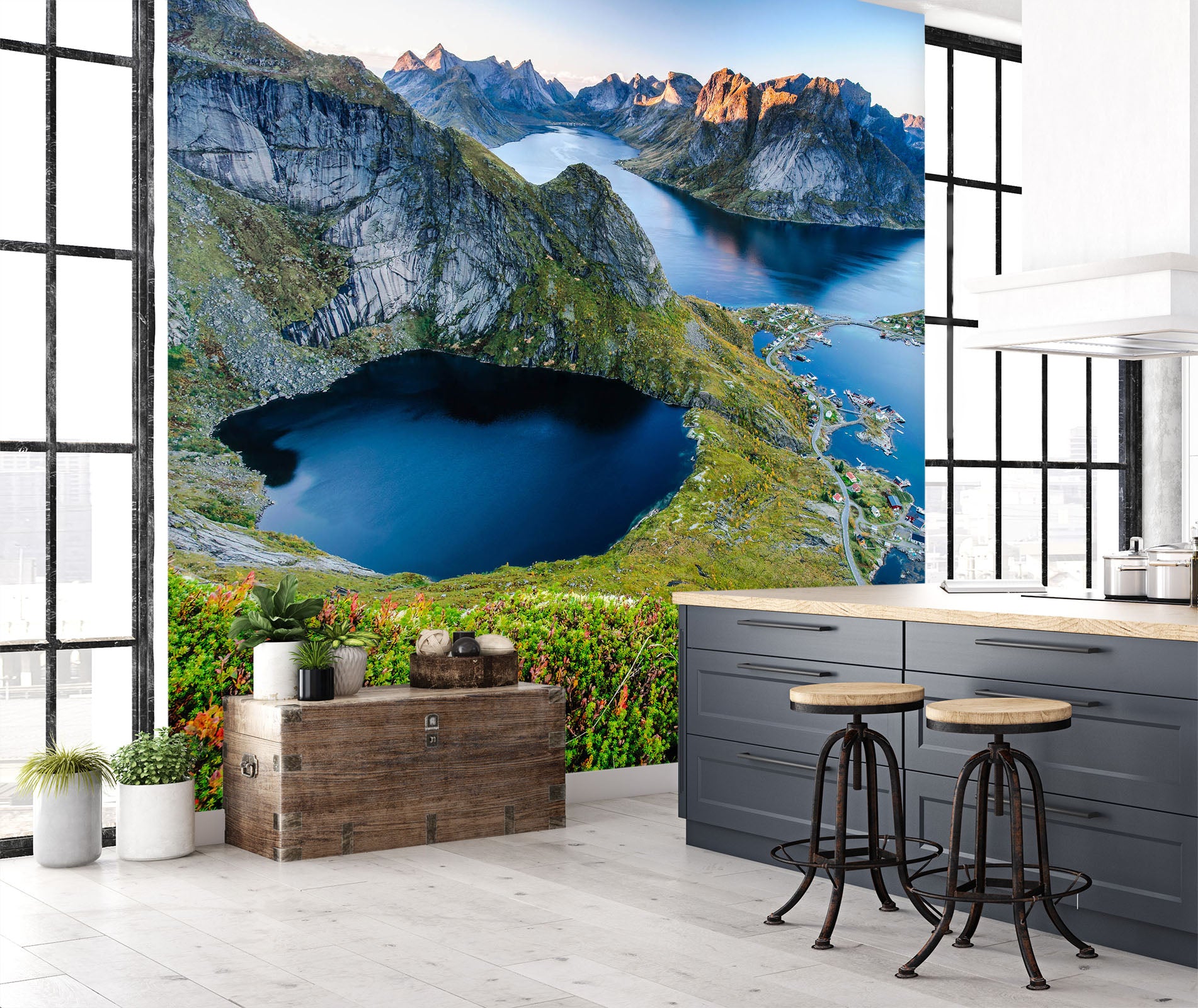 3D Mountain Lake 57244 Wall Murals