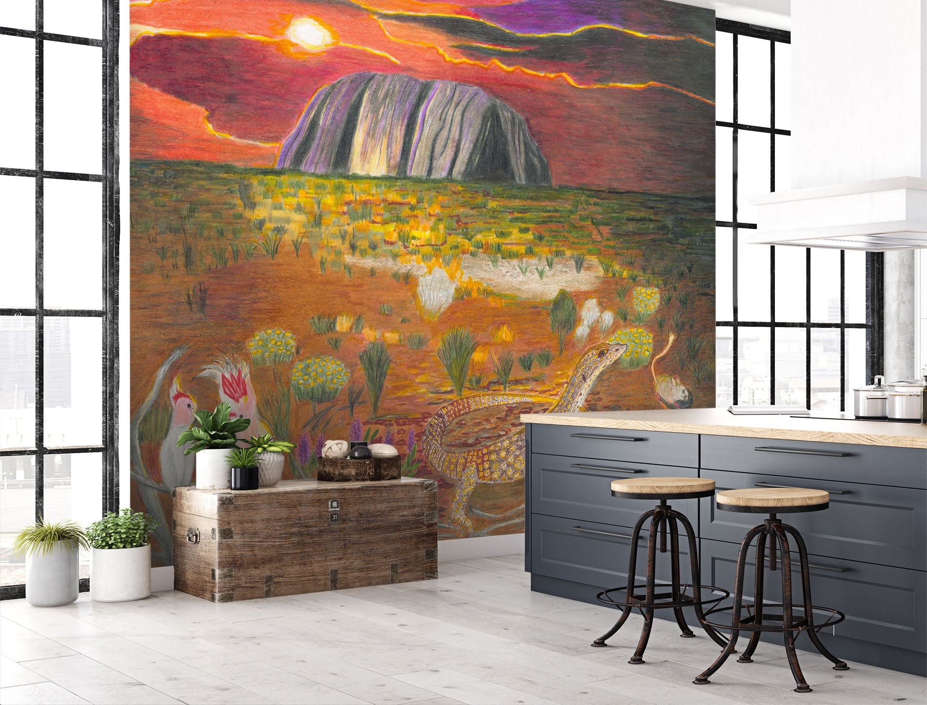 3D Dusk Garden 1413 Michael Sewell Wall Mural Wall Murals