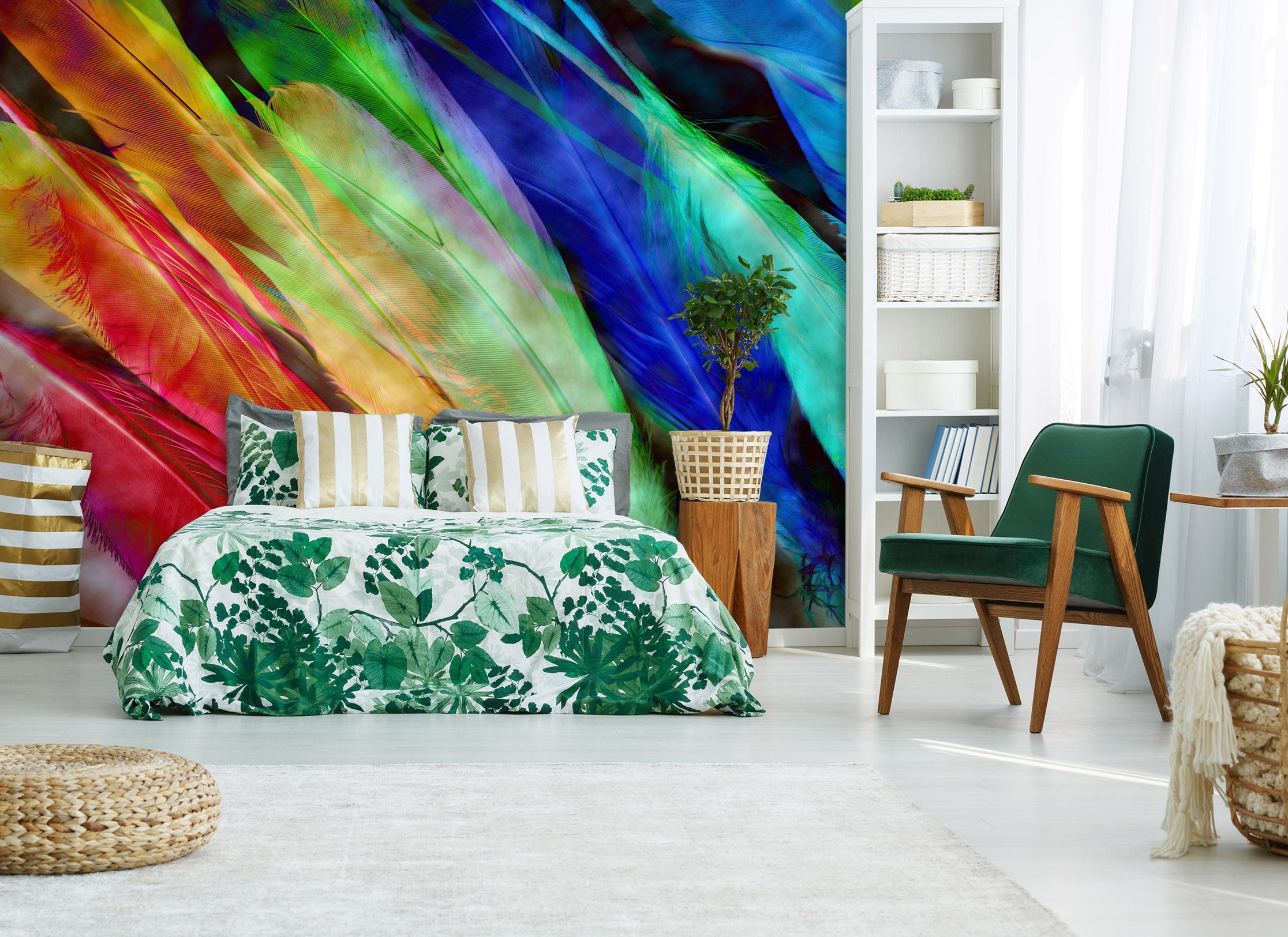 3D Colored Feathers 71073 Shandra Smith Wall Mural Wall Murals