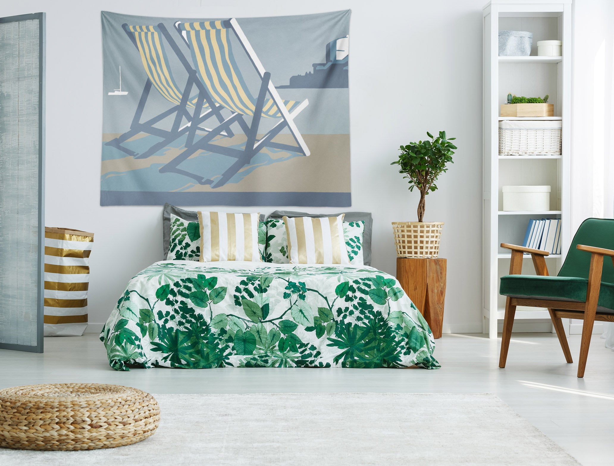 3D Blue Lounge Chair 1011 Steve Read Tapestry Hanging Cloth Hang