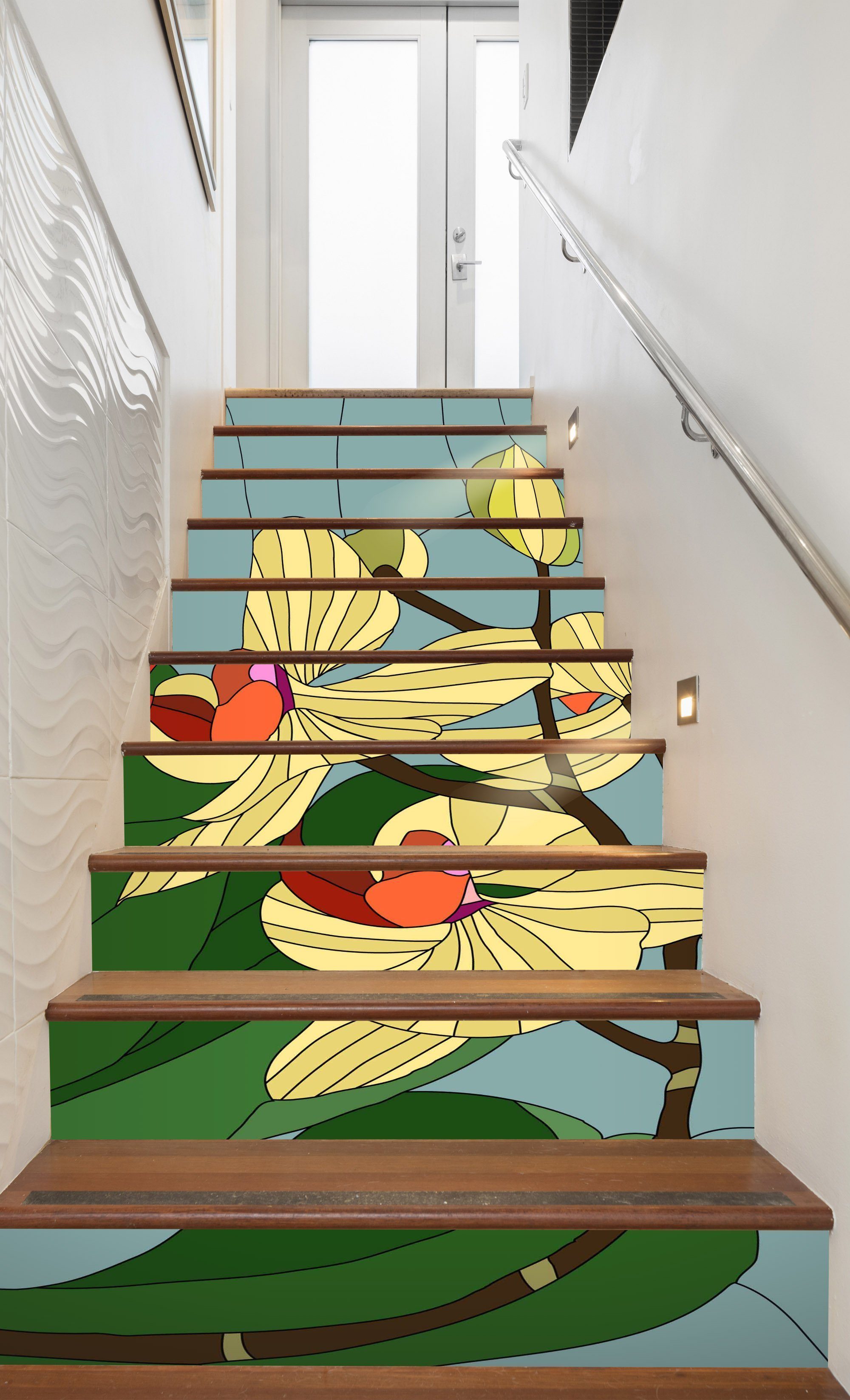 3D Flowers 642 Stair Risers Wallpaper AJ Wallpaper