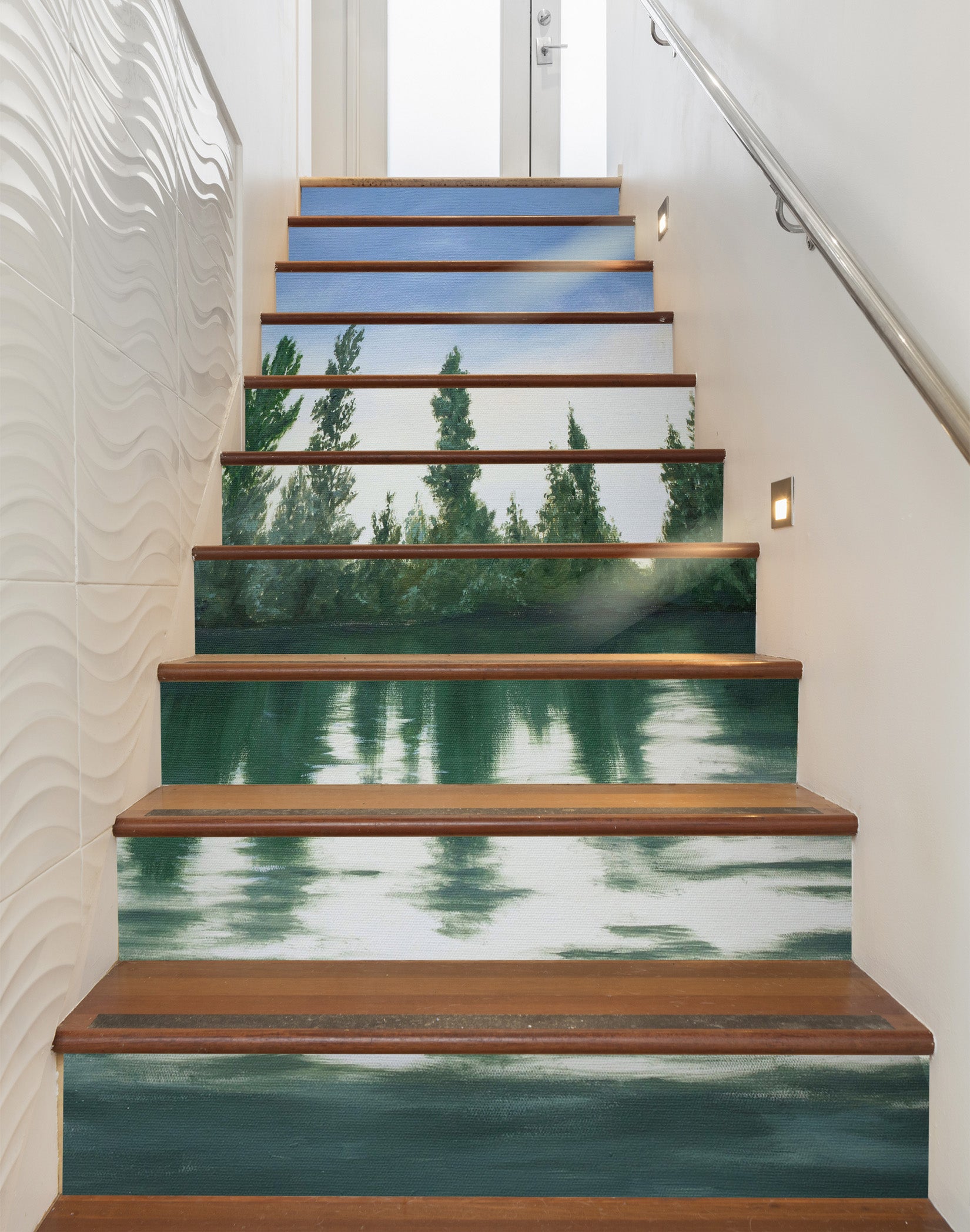 3D Trees Lake 9482 Marina Zotova Stair Risers