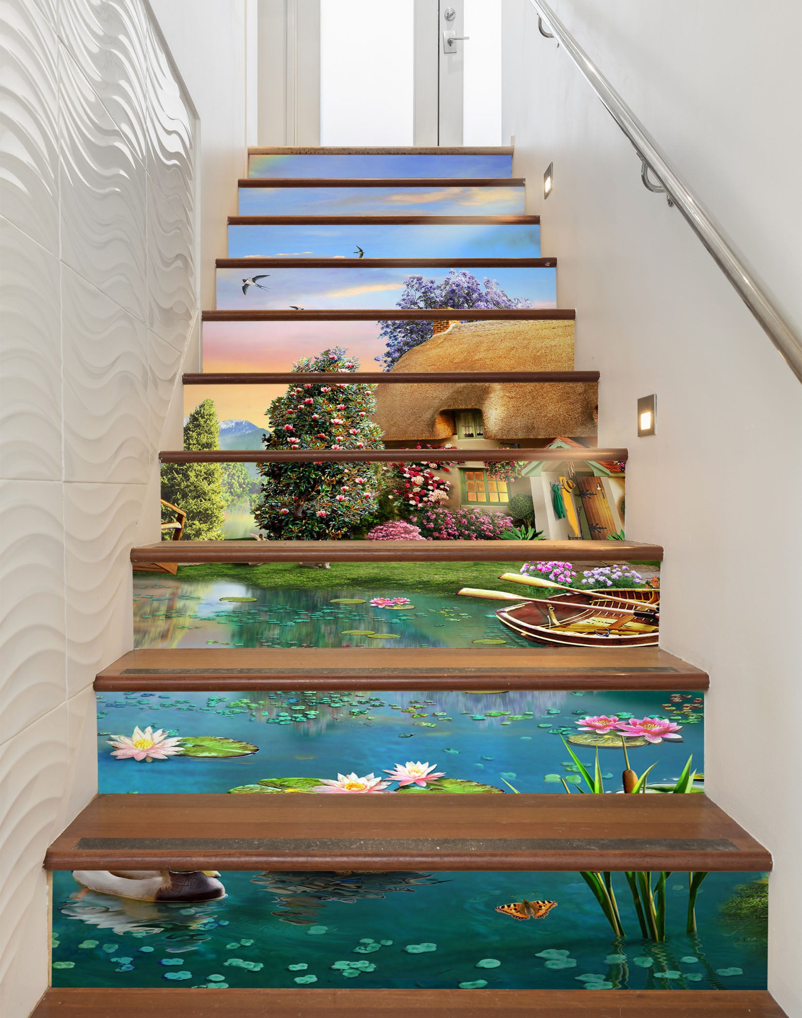 3D Lotus Pond Cottage 96206 Adrian Chesterman Stair Risers
