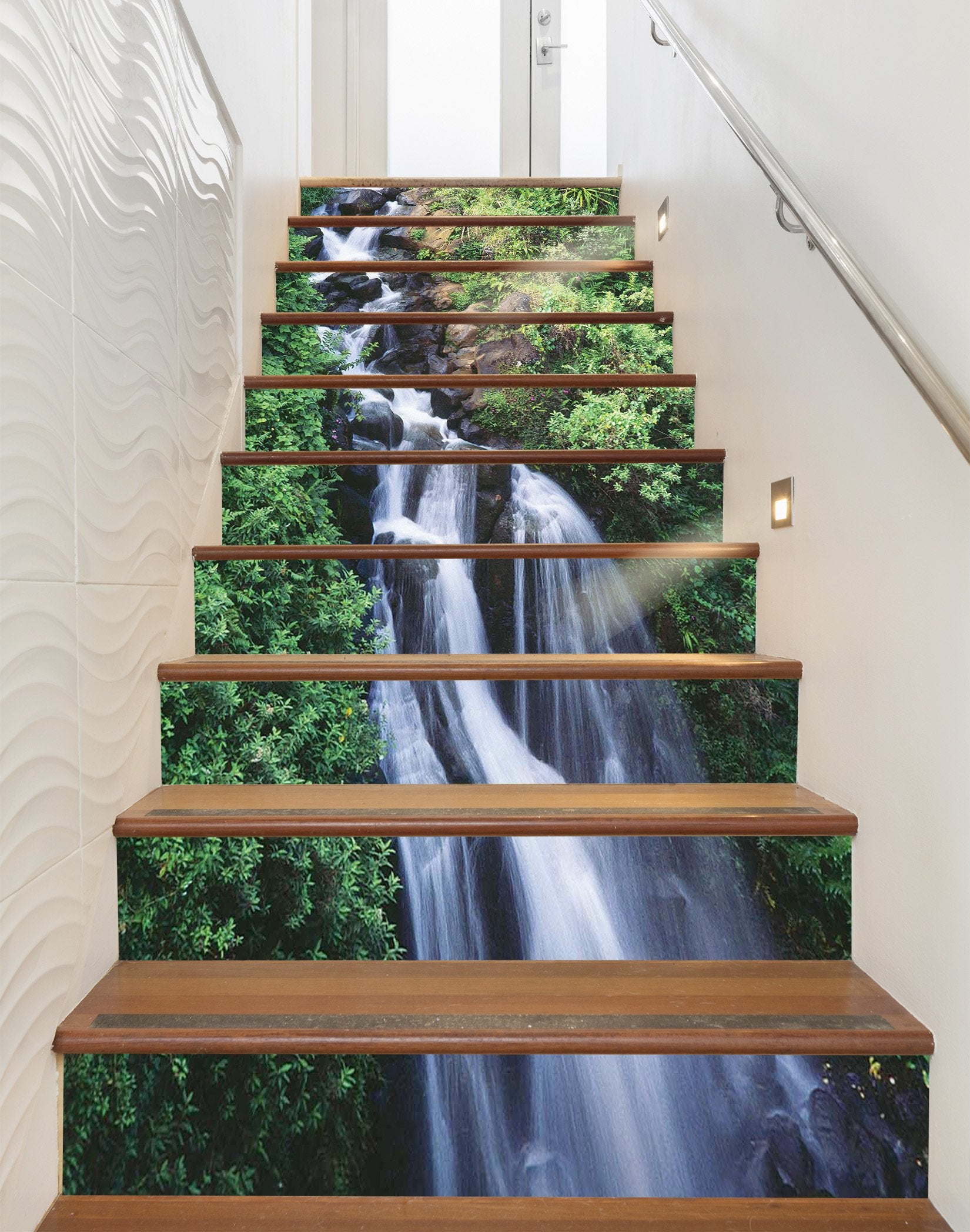 3D Pretty Creek 1609 Stair Risers Wallpaper AJ Wallpaper