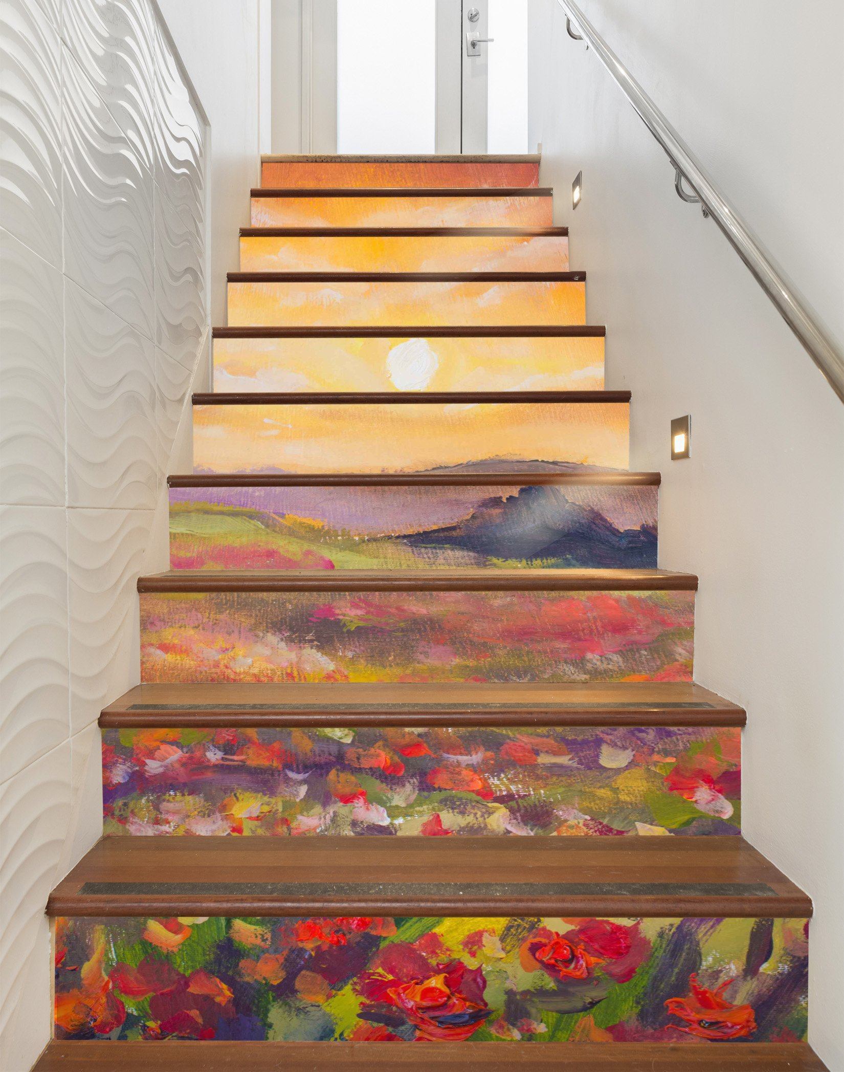 3D Flowers 964 Stair Risers Wallpaper AJ Wallpaper