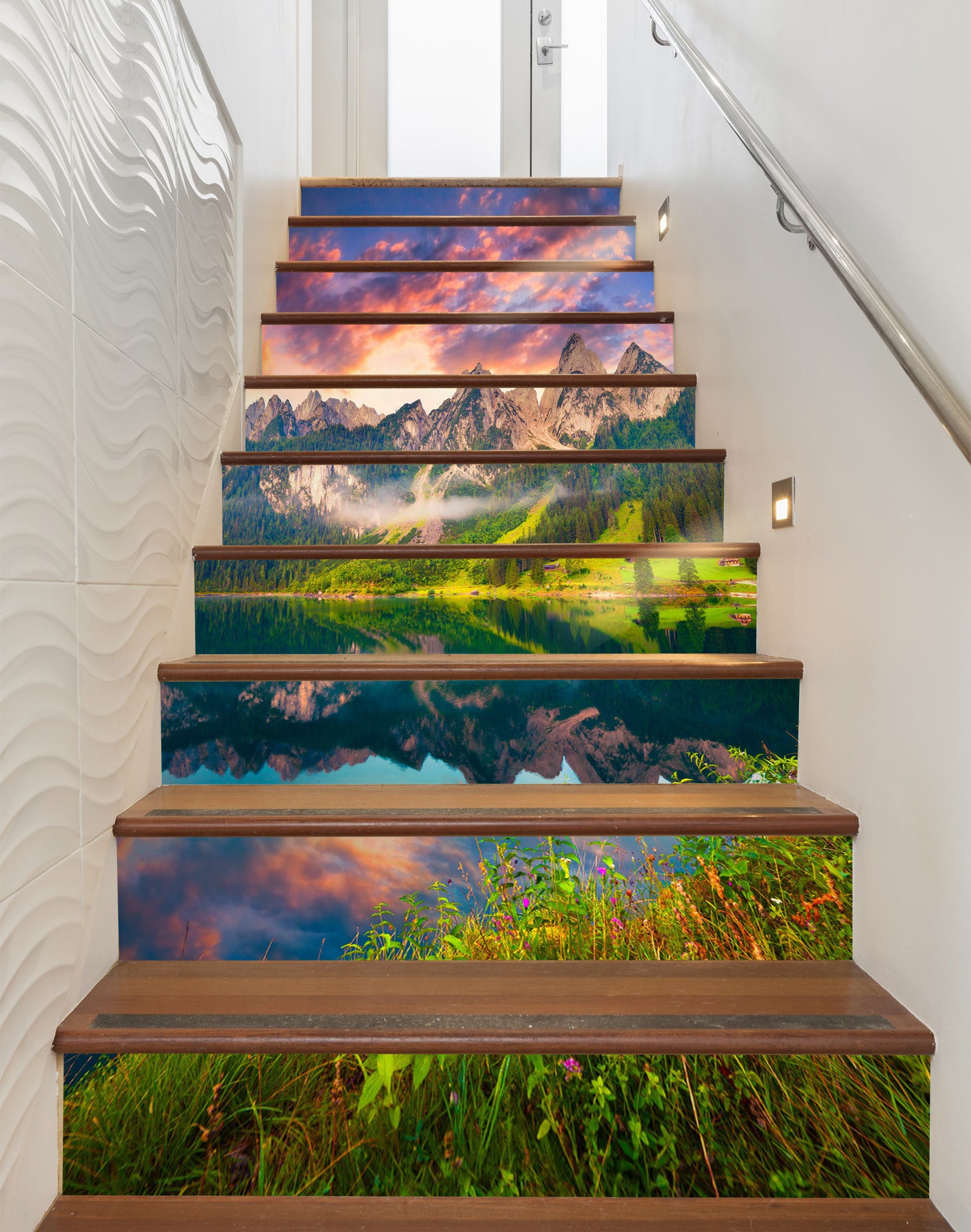 3D Vast Mountains And Beautiful Views 258 Stair Risers