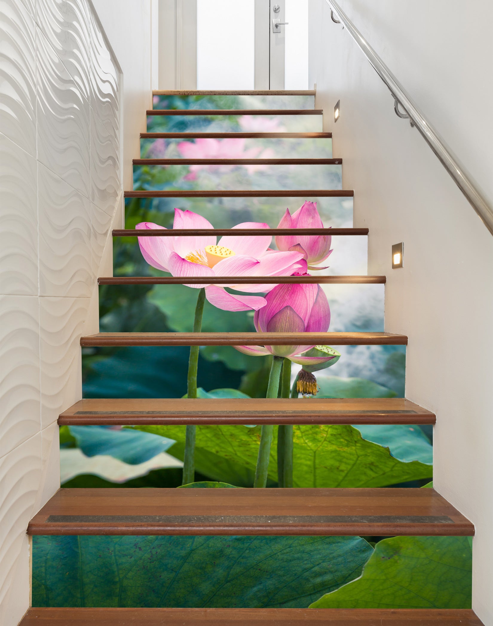 3D Noble And Beautiful Lotus 429 Stair Risers