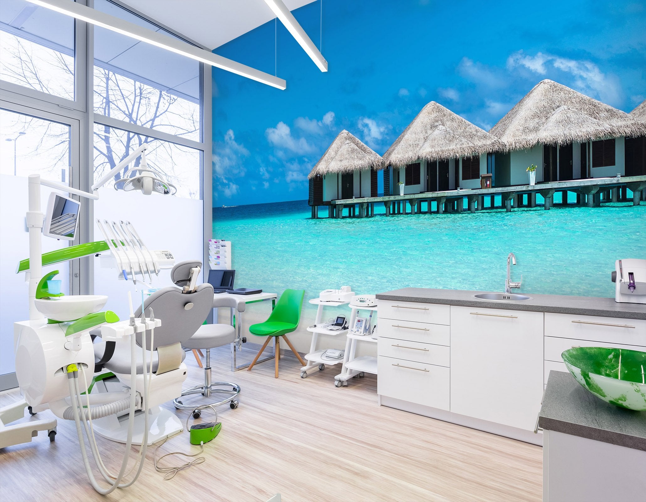 3D Azure Seascape 033 Wall Murals Wallpaper AJ Wallpaper 2