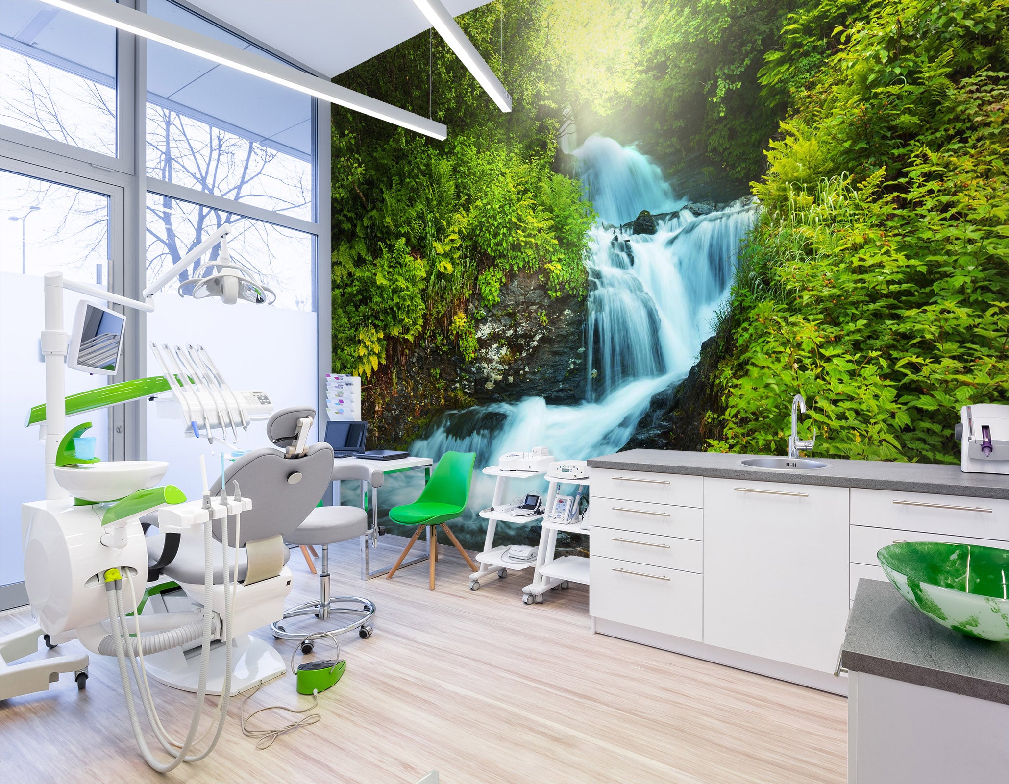 3D Small Waterfall 058 Wall Murals