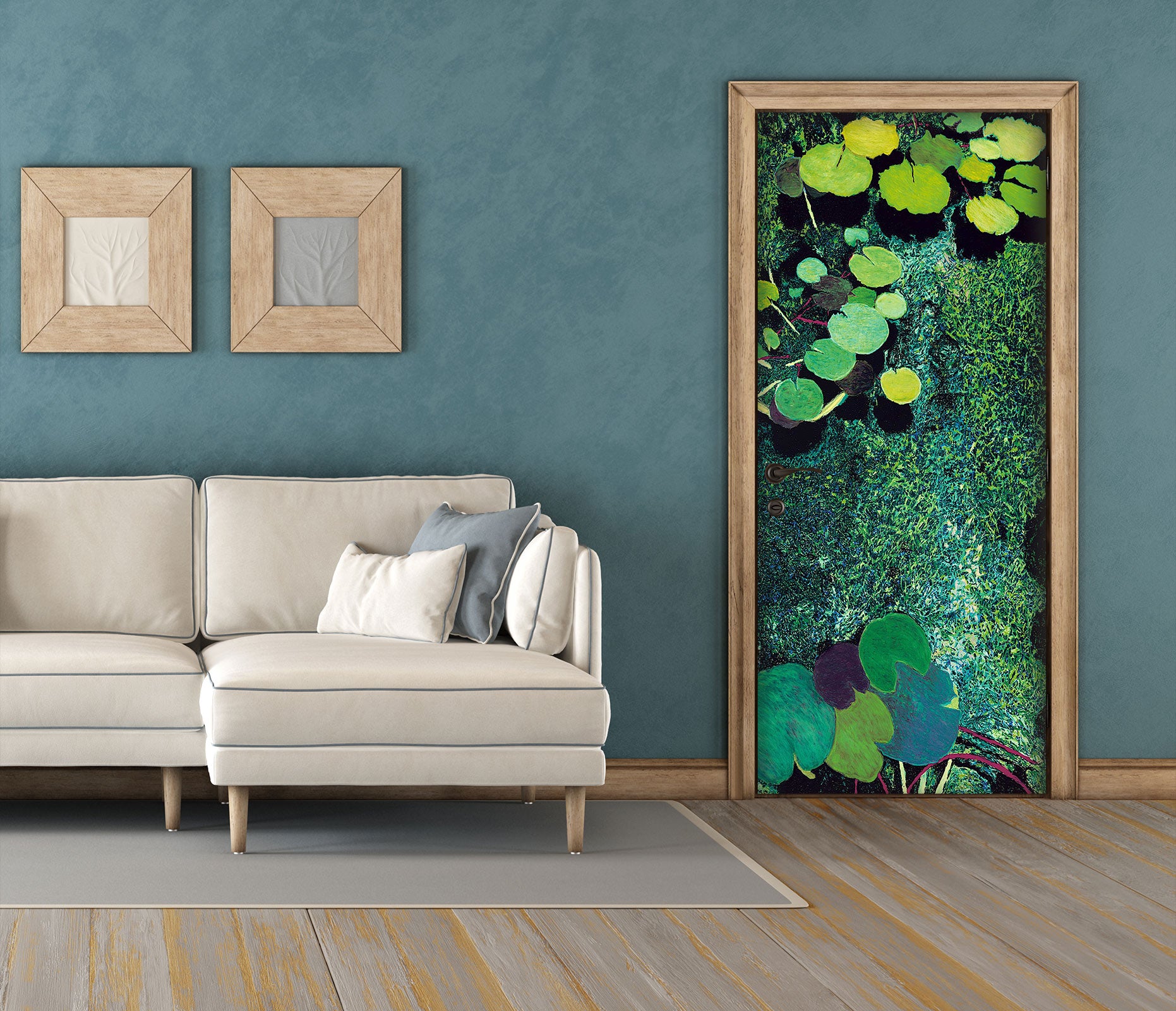 3D Lotus Leaf Green Pond 93230 Allan P. Friedlander Door Mural