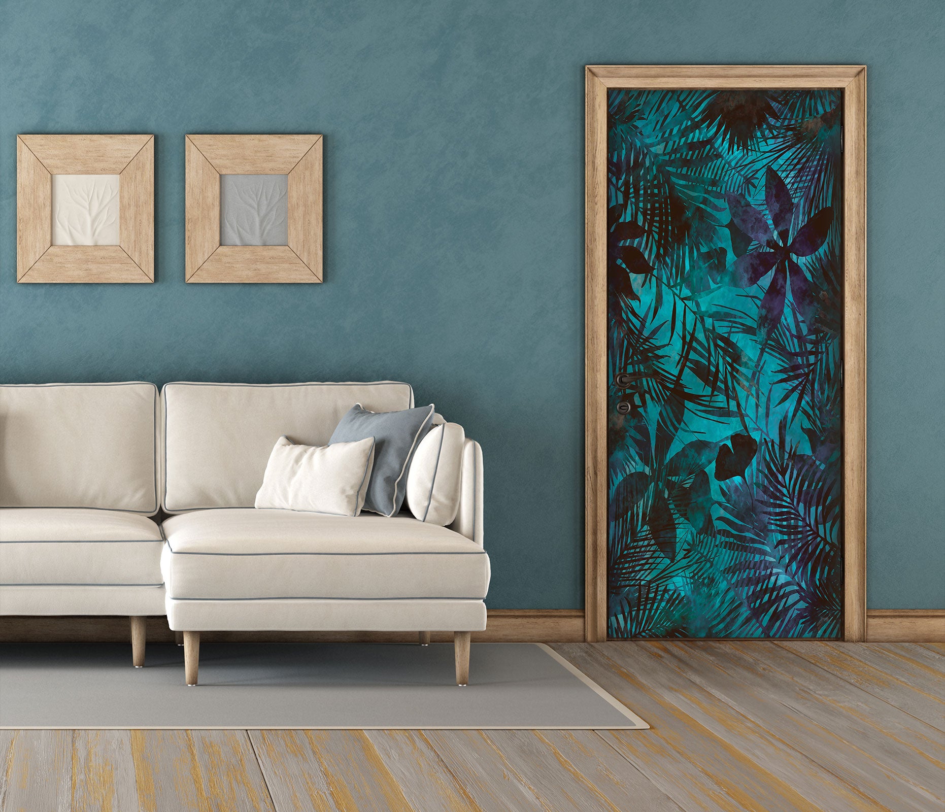 3D Dark Leaf Pattern 10276 Andrea Haase Door Mural