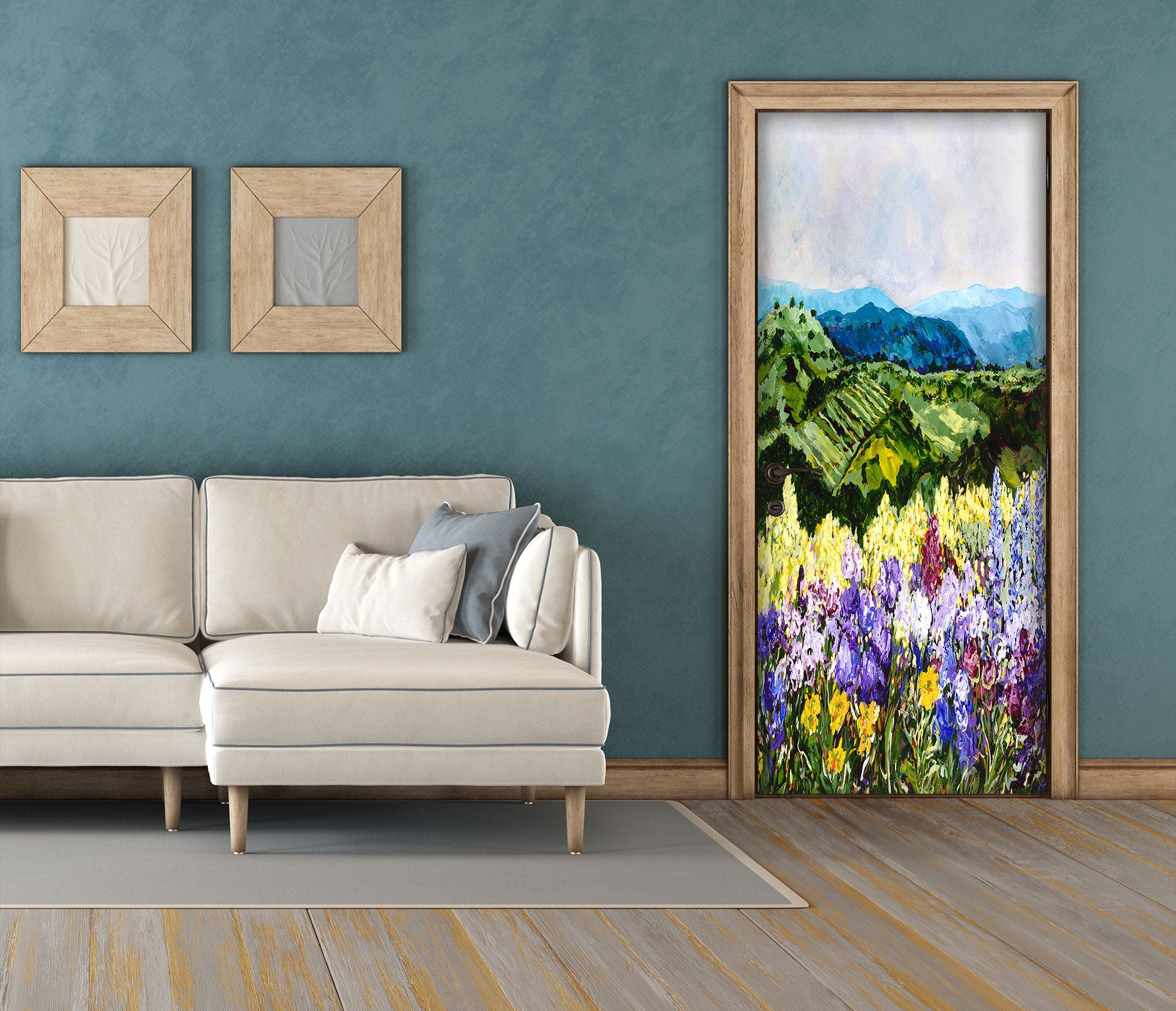 3D Mountain Flowers 9335 Allan P. Friedlander Door Mural