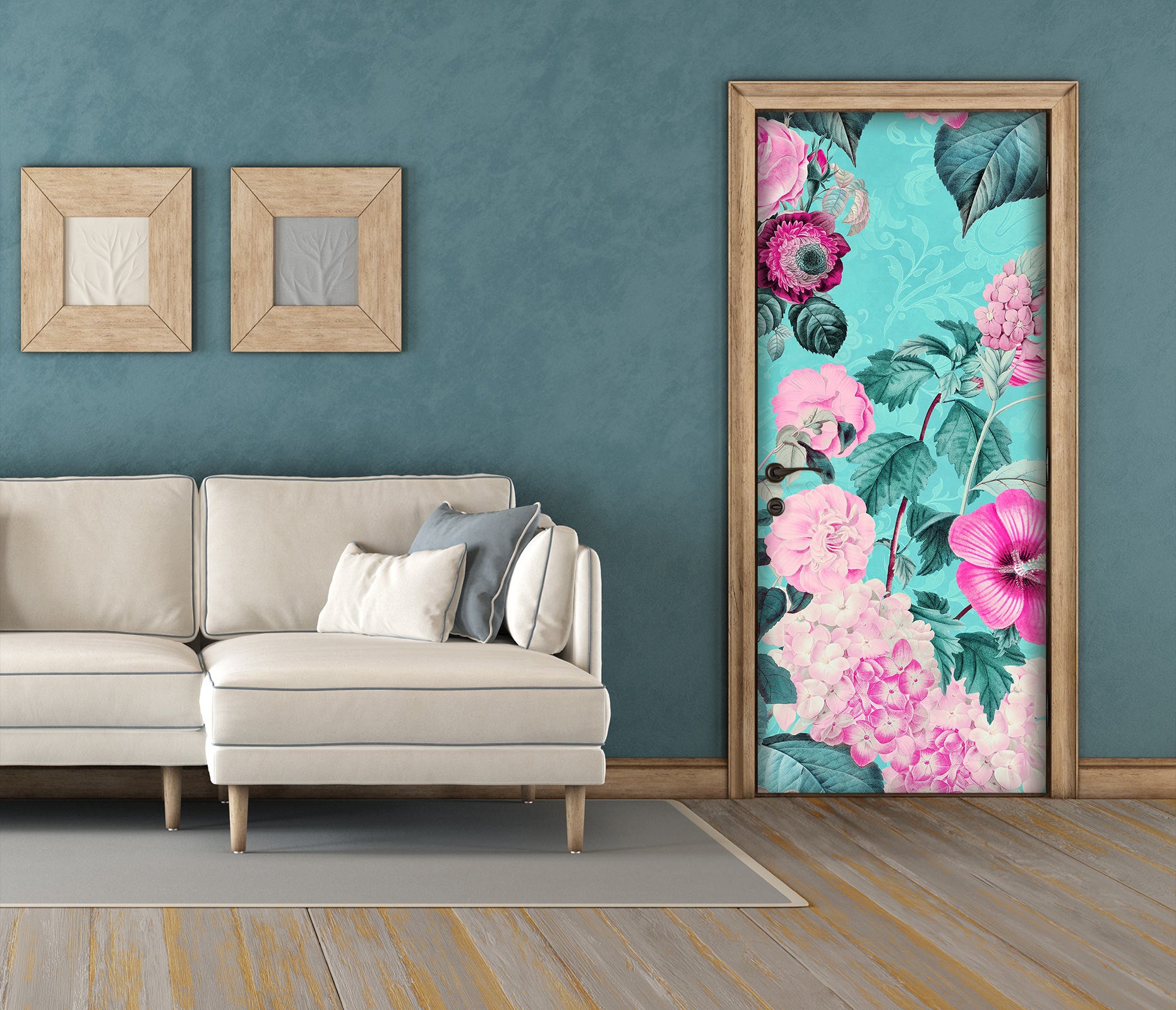 3D Flowers Pink Pattern 118141 Andrea Haase Door Mural