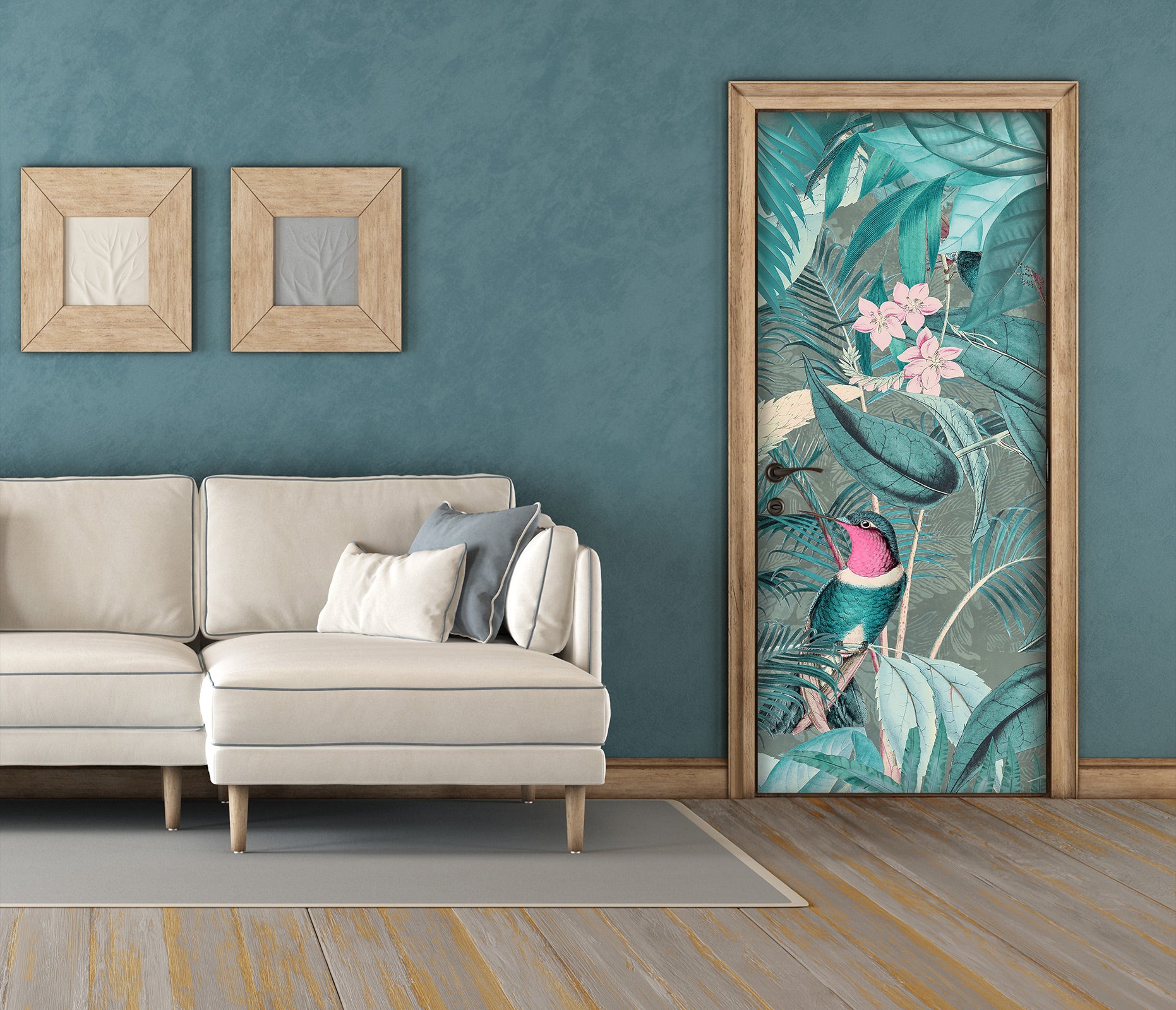 3D Jungle Bird Leaves 118148 Andrea Haase Door Mural