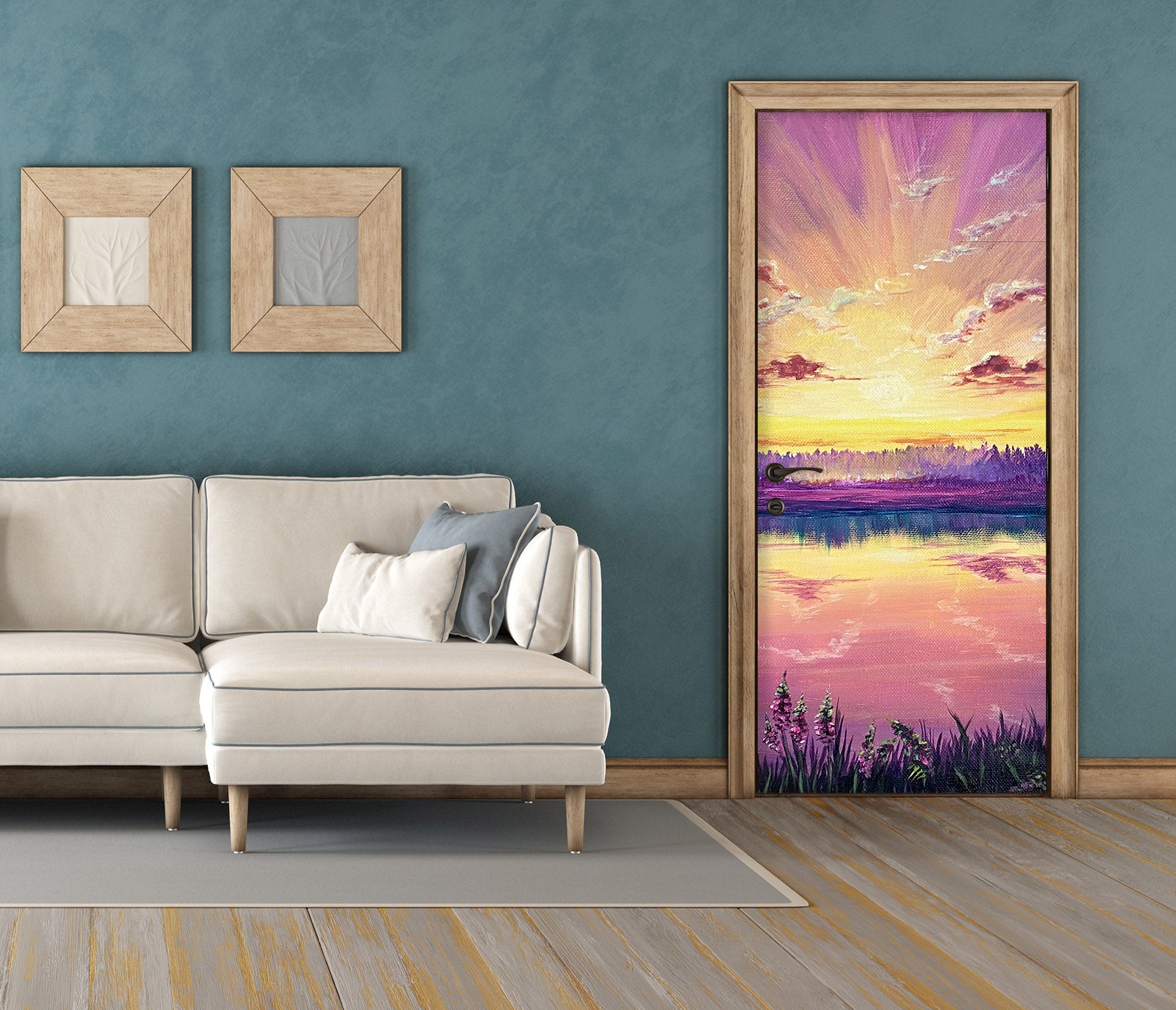 3D Sunrise Lake 9440 Marina Zotova Door Mural